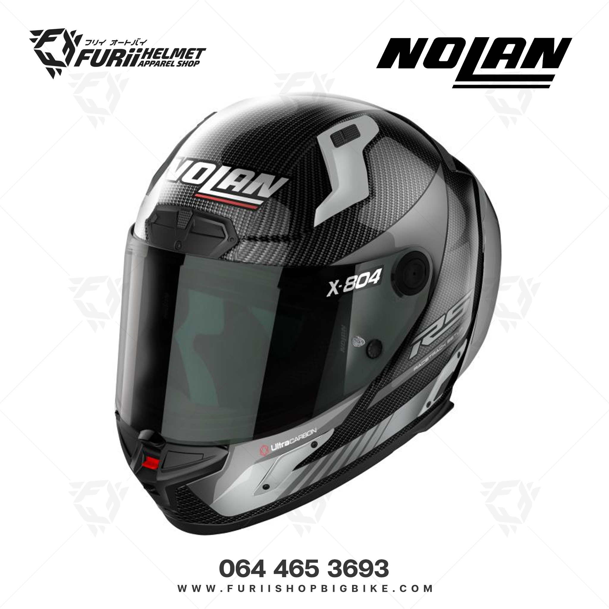 หมวกกันน็อค Nolan X-804 RS Carbon Hot Lap Grey (11)