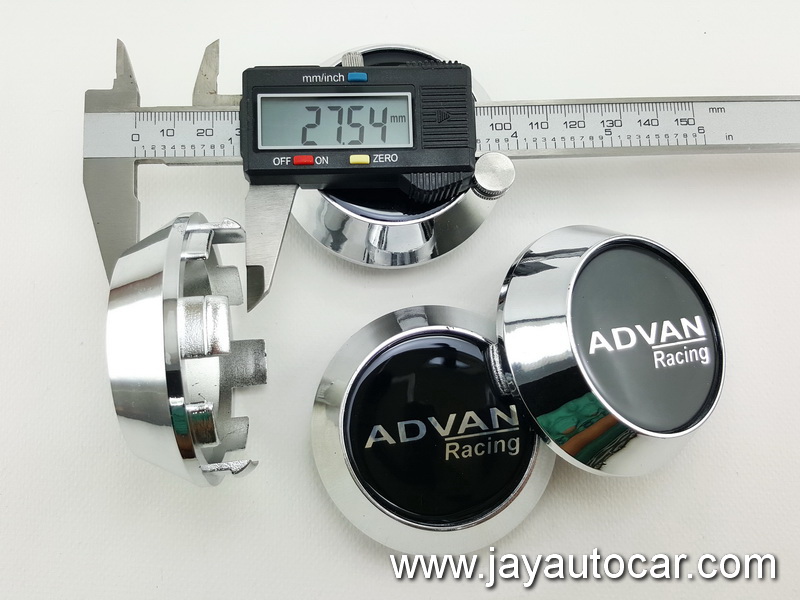 ฝาล้อรถยนต์ สำหรับ ล้อแม็ก สติ๊กเกอร์เรซิ่น ADVAN RACING สีเงิน ขนาด 63.5 มิล 1ชุด 4ชิ้น