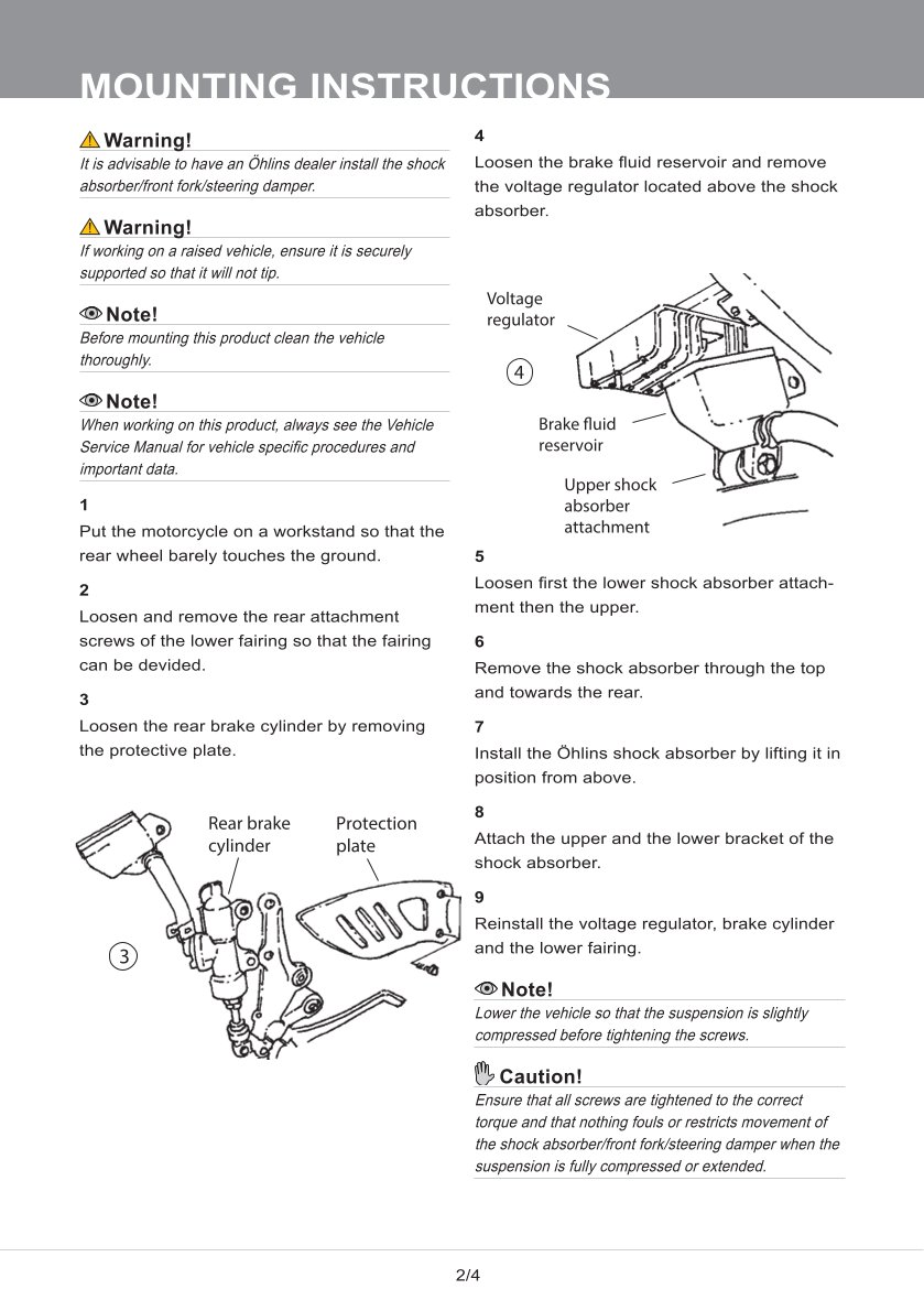 โช๊คหลังแต่ง Ohlins SU503 For Suzuki GSX-R 1000 ปี 2005-2006