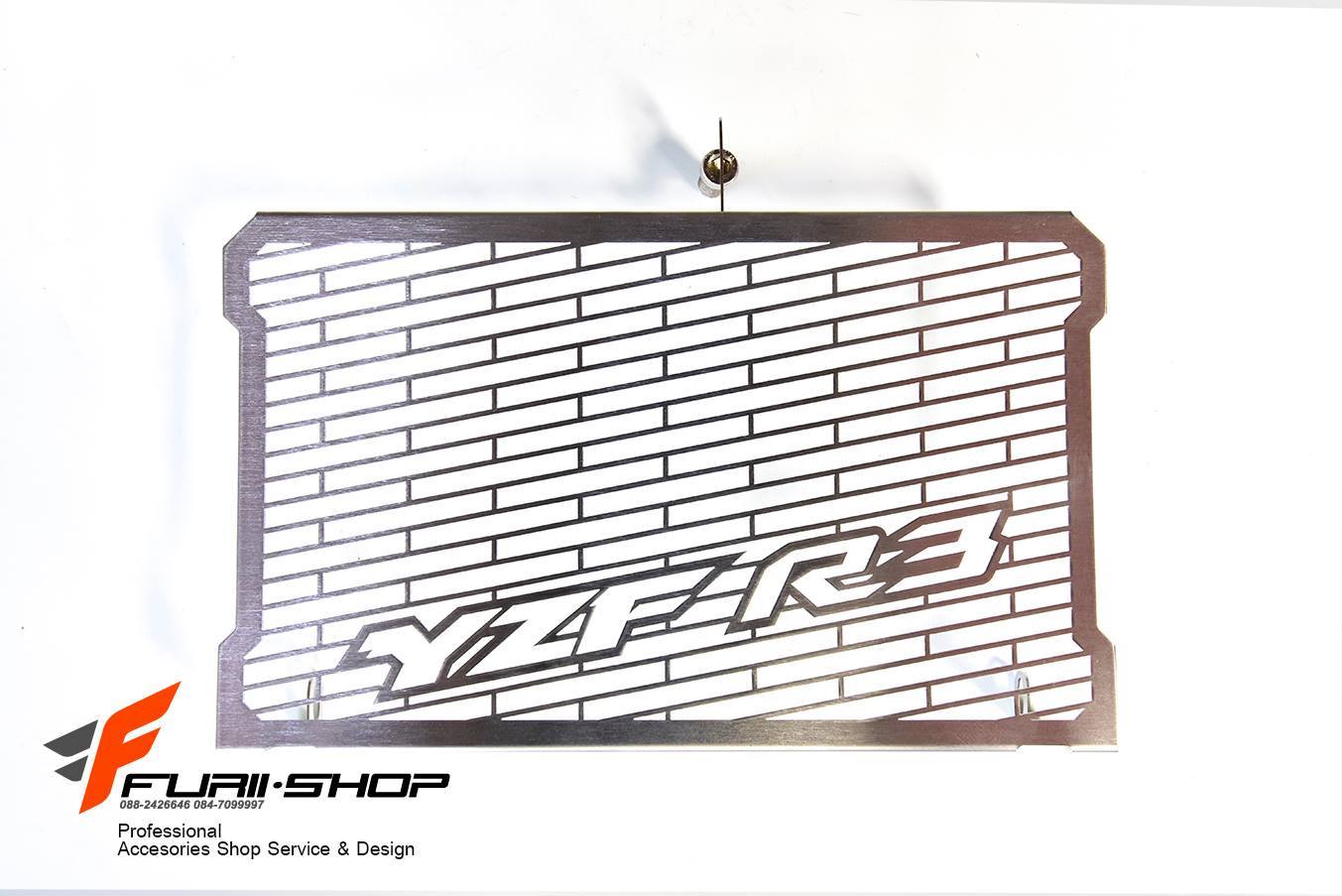 การ์ดหม้อน้ำ สำหรับ Yamaha R3 สีเลส