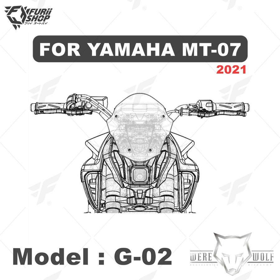 ชิลด์หน้า Were Wolf G-02 Smoke M531 : for Yamaha MT07 2018-2022