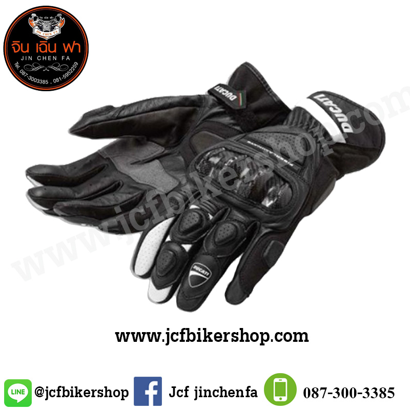ถุงมือมอไซค์ ถุงมือมอเตอร์ไซค์ ถุงมือขับมอเตอร์ไซค์ ถุงมือ Ducati ข้อยาว V1
