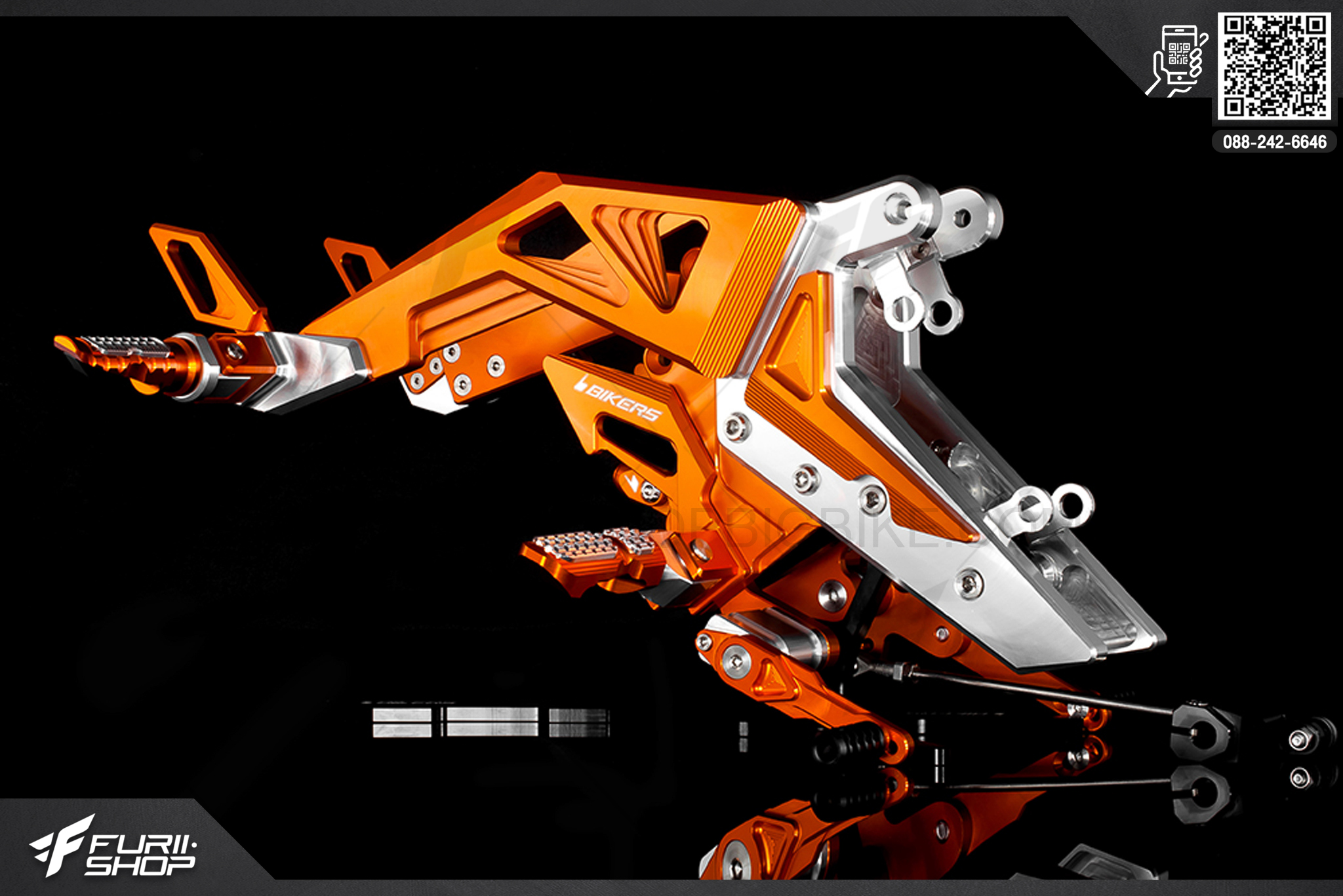 ชุดเกียร์โยงพร้อมชุดพักเท้าหลัง (Rear Set With Rear Footrests) Bikers Kawasaki NINJA 650 ABS (2012-2016)