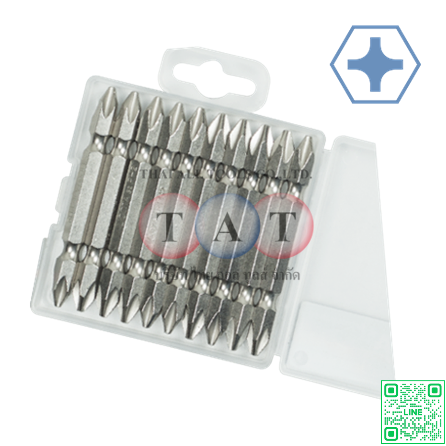 ดอกไขควงหัวแฉก 1/4" 200มม เบอร์ PH2 10pcs/set LICOTA BPD120002