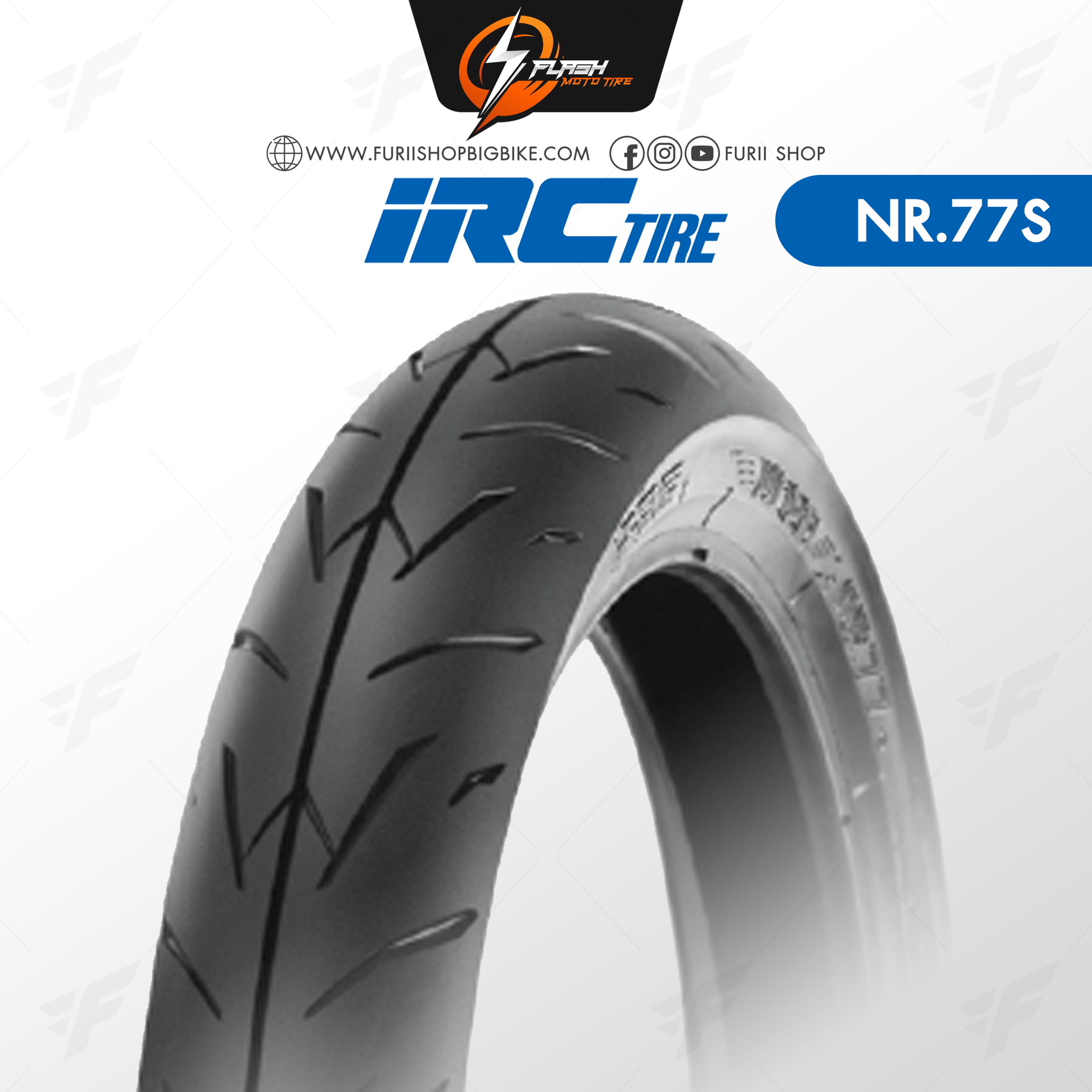 ยางมอเตอร์ไซค์ ยางนอก IRC NR.77S Wings T/L (Racing Series) : 70/90-17