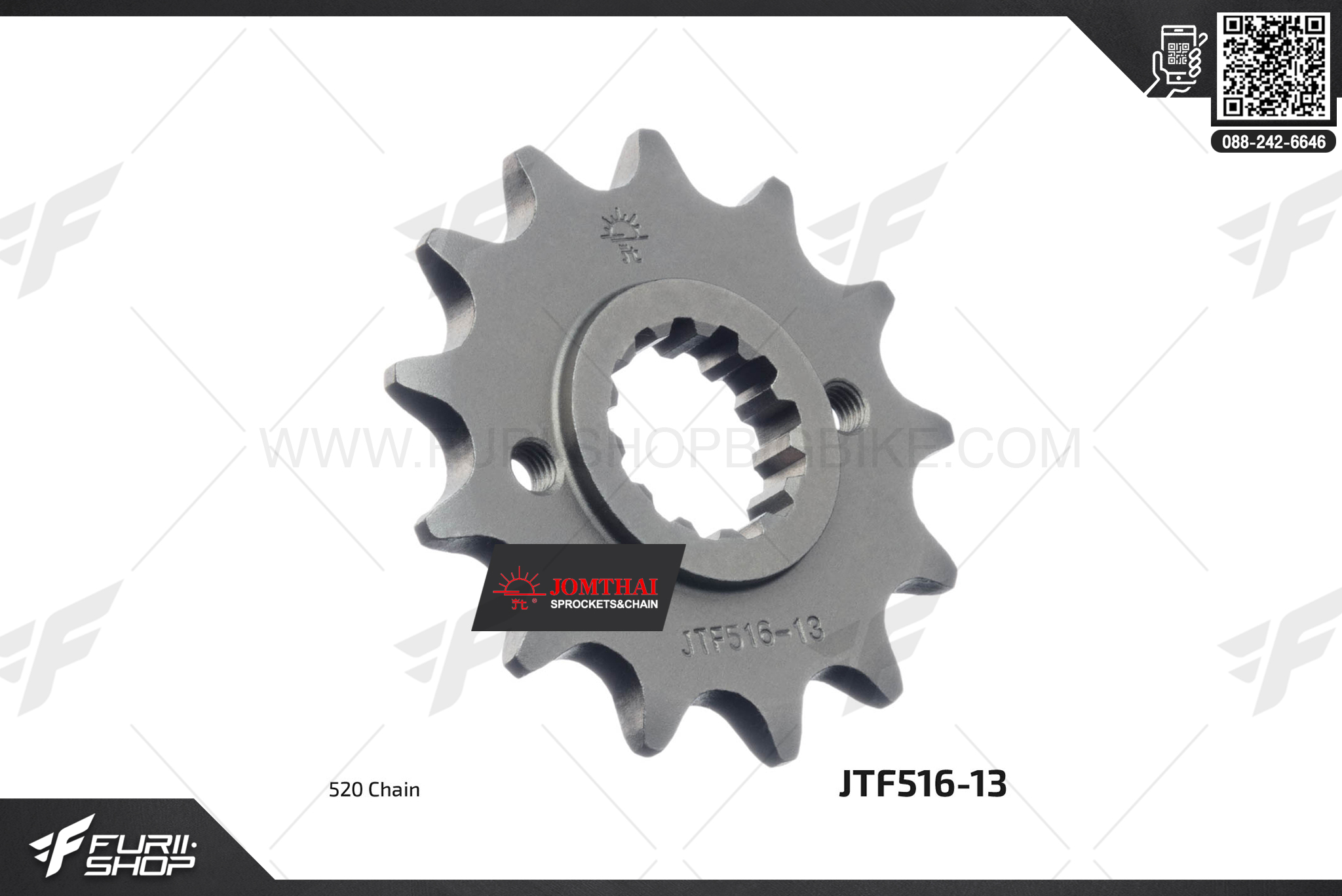 สเตอร์หน้า JOMTHAI (พระอาทิตย์) 13ฟัน รหัส JTF516-13 FOR KLX250