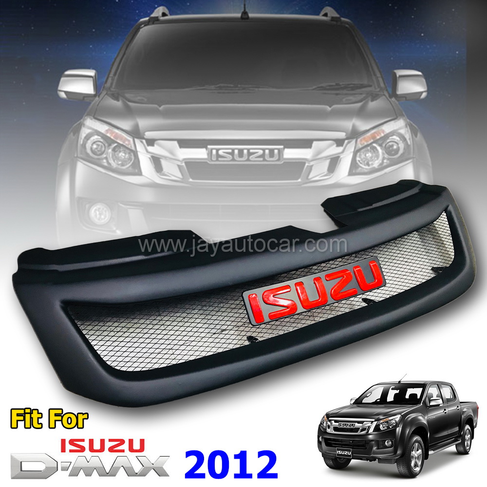 กระจังหน้าแต่ง กระจังหน้า ลายตาข่าย Isuzu Dmax 2012-2015 โลโก้แดง Isuzu ตัวใหญ่ สำหรับ รถกะบะ อีซูซุ ดีแม็กซ์ 2012-2015