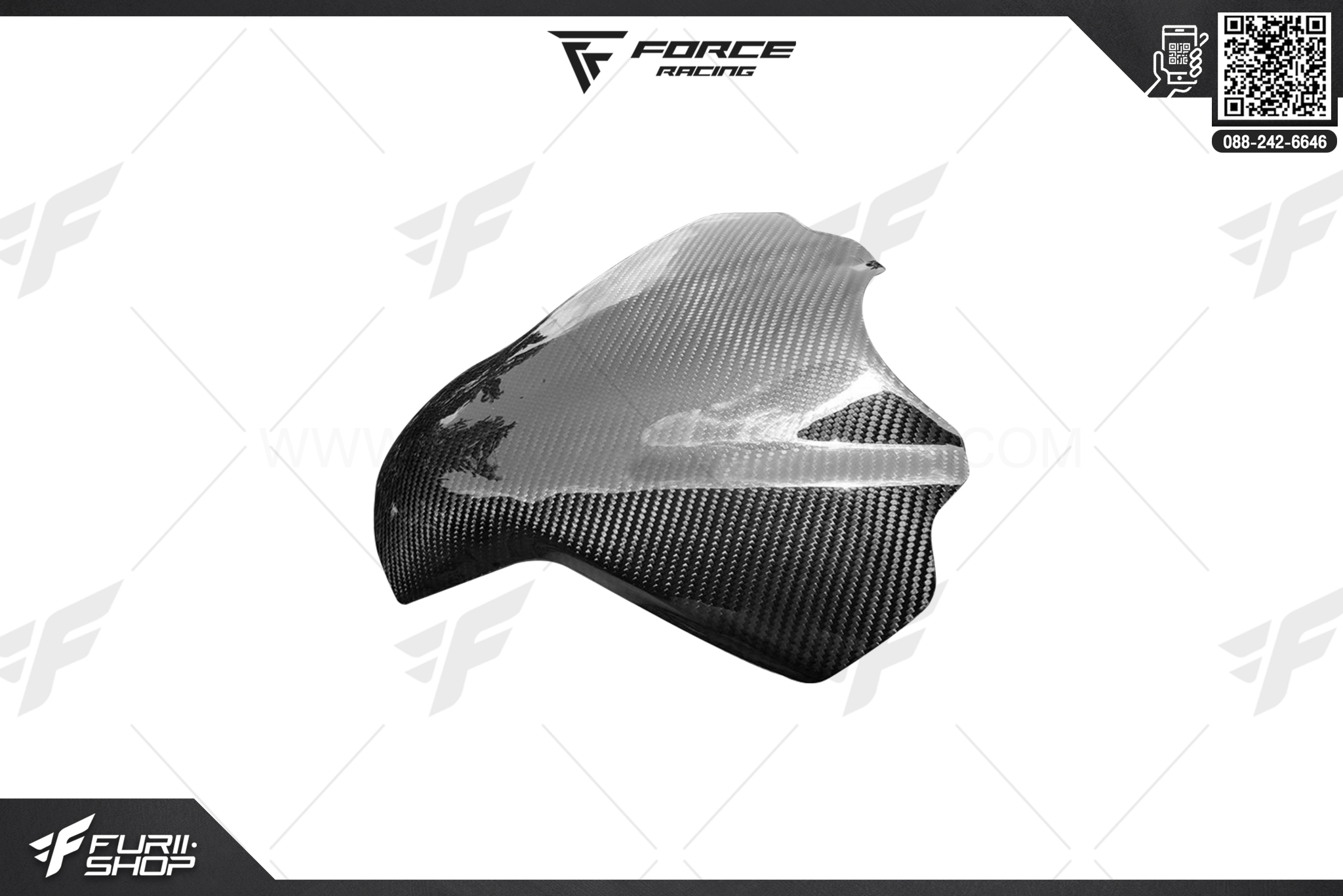 การ์ดถังเพรียวคาร์บอน Force Racing For Kawasaki Z400, Ninja400
