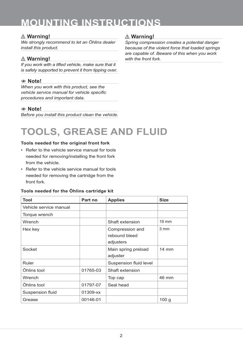 สปริงโช้คหน้า Ohlins FKA114 For Yamaha Ténéré 700 Rally Edition 2023-2024