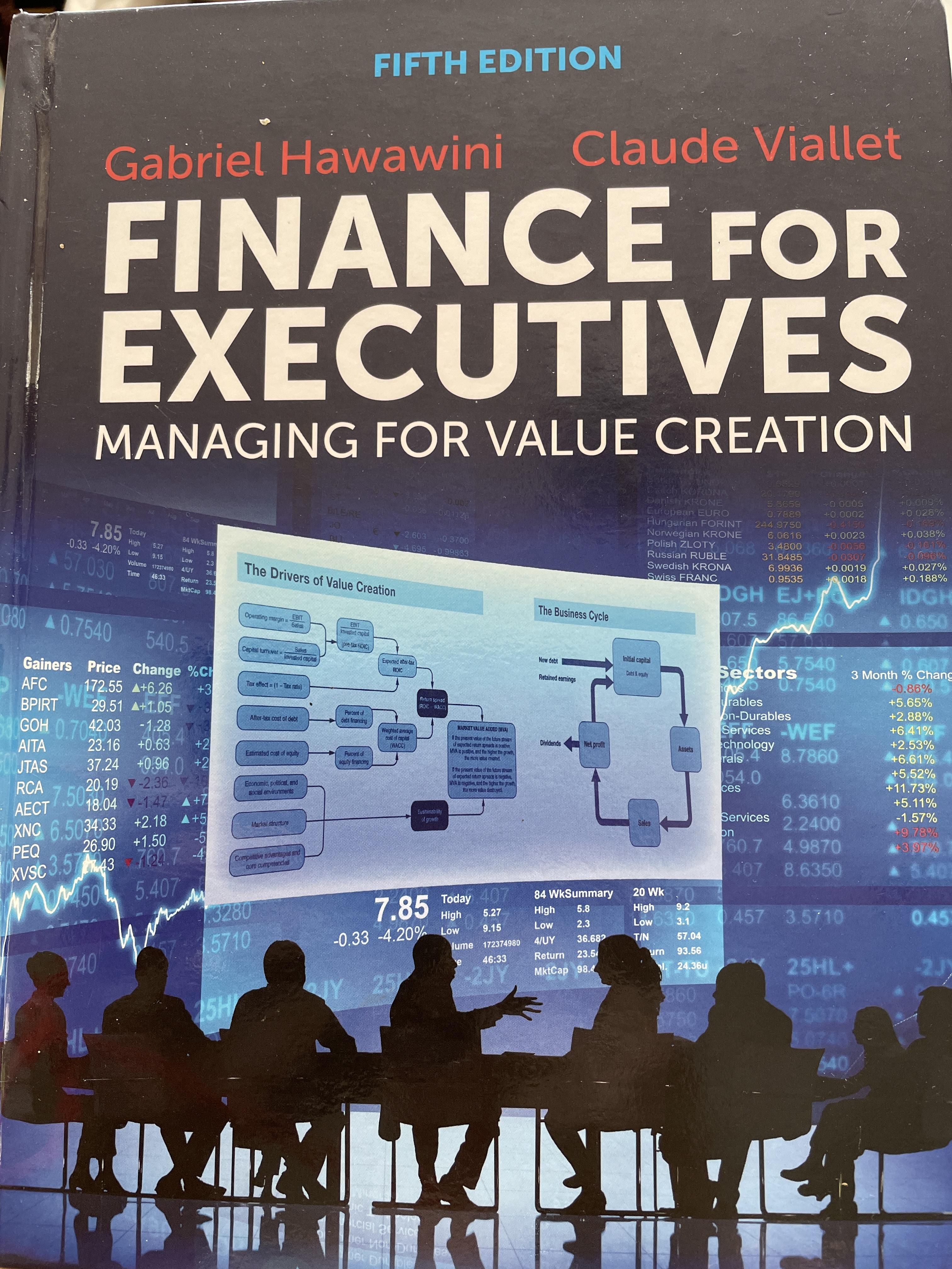 FINANCE FOR. EXECUTIVES. MANAGING FOR. VALUE CREATION. พิมพ์ครั้งที่ 5 Gabriel. Hawaeini. และ Claude Bisllet 0 กก.