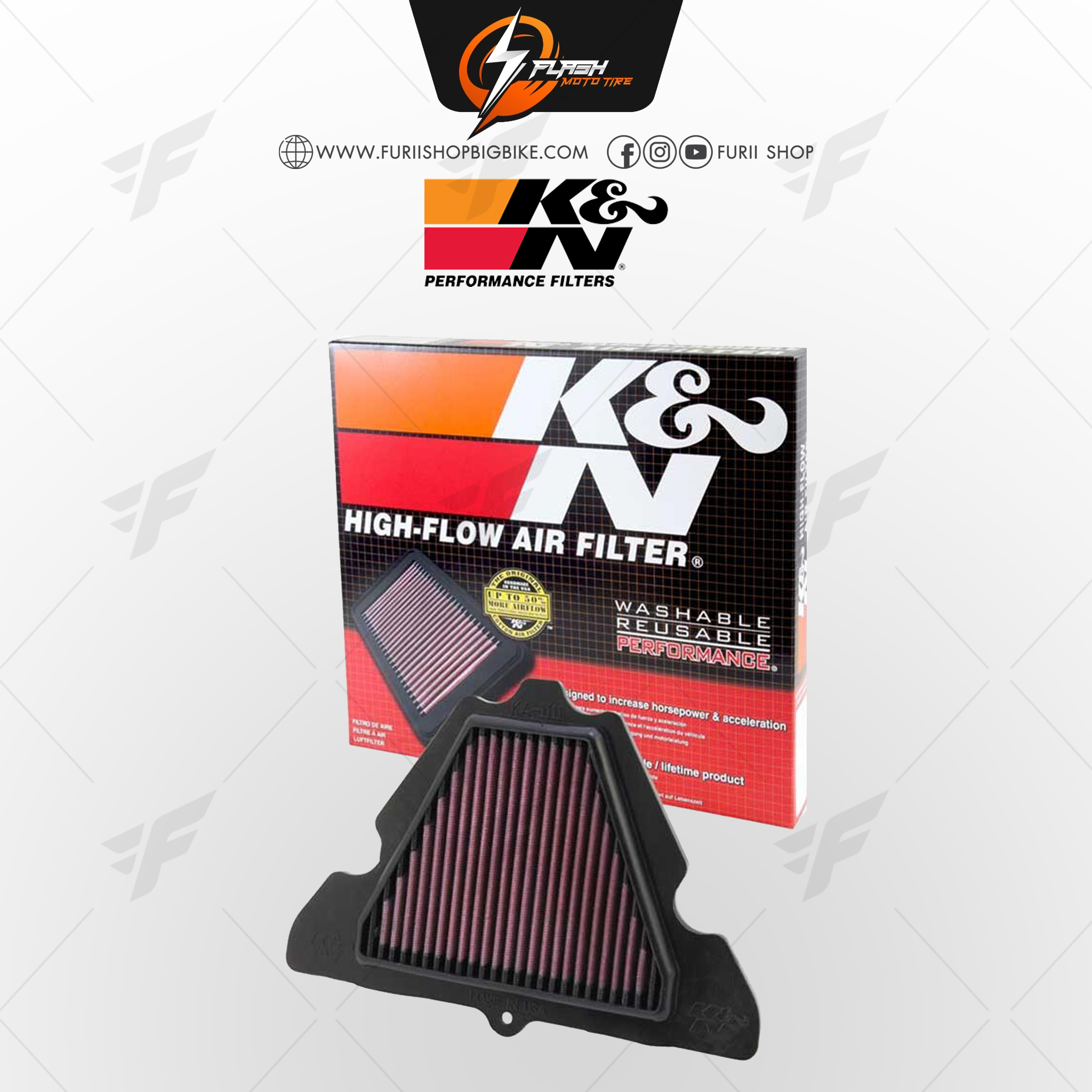 กรองอากาศ K&N สำหรับ KAWASAKI