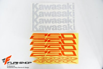 สติ๊กเกอร์ขอบล้อใน สีส้ม ขาว FOR KAWASAKI Z250