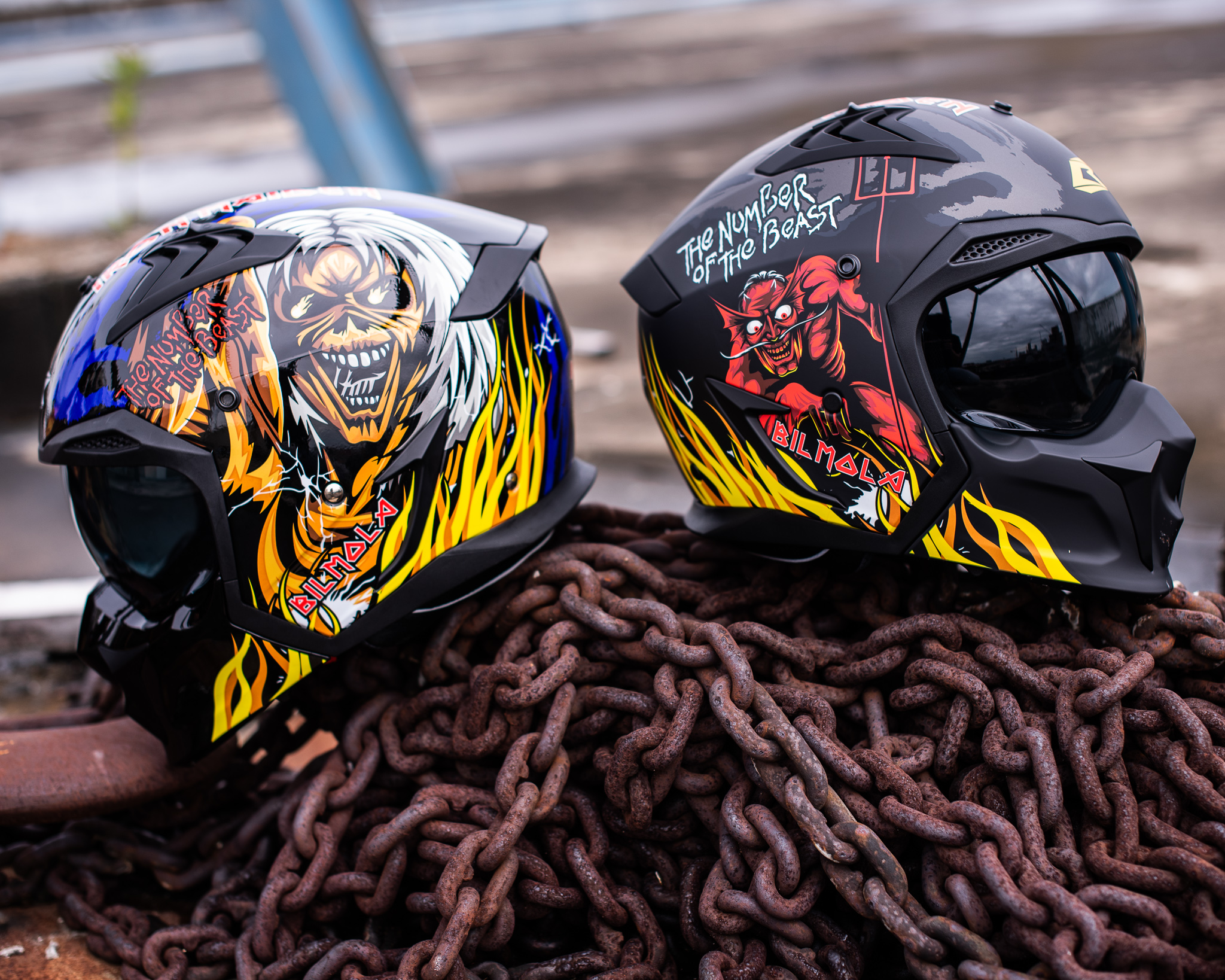 หมวกกันน็อคเต็มใบ Bilmola รุ่น SPIKER Iron Maiden LIMITED EDITION The Number of The Beast Back