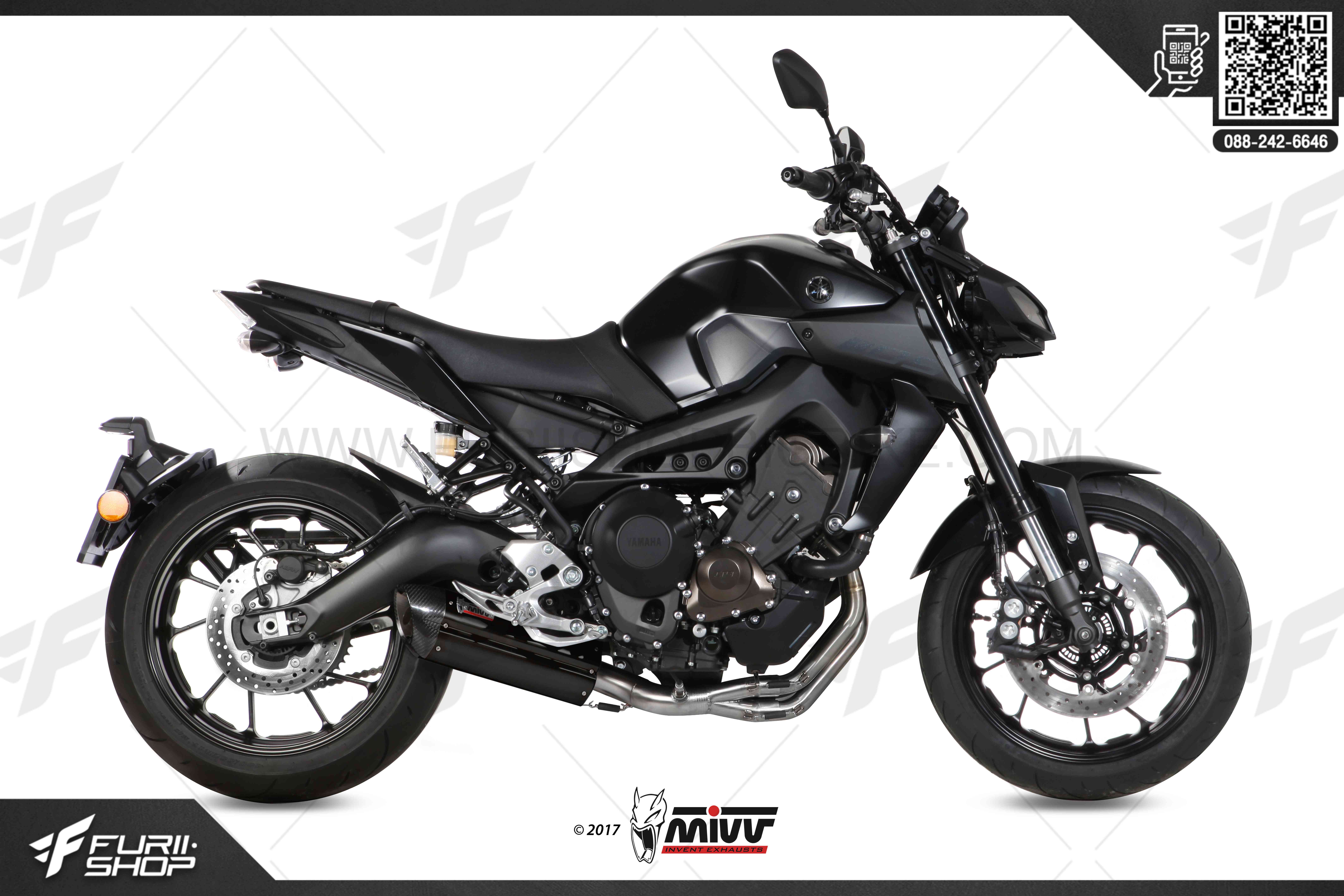 ท่อมอเตอร์ไซค์ MIVV FOR YAMAHA MT-09 SUONO STEEL BLACK ท่อแต่ง ท่อสูตร ท่อบิ๊กไบค์ ท่อBigbike ท่อไอเสีย