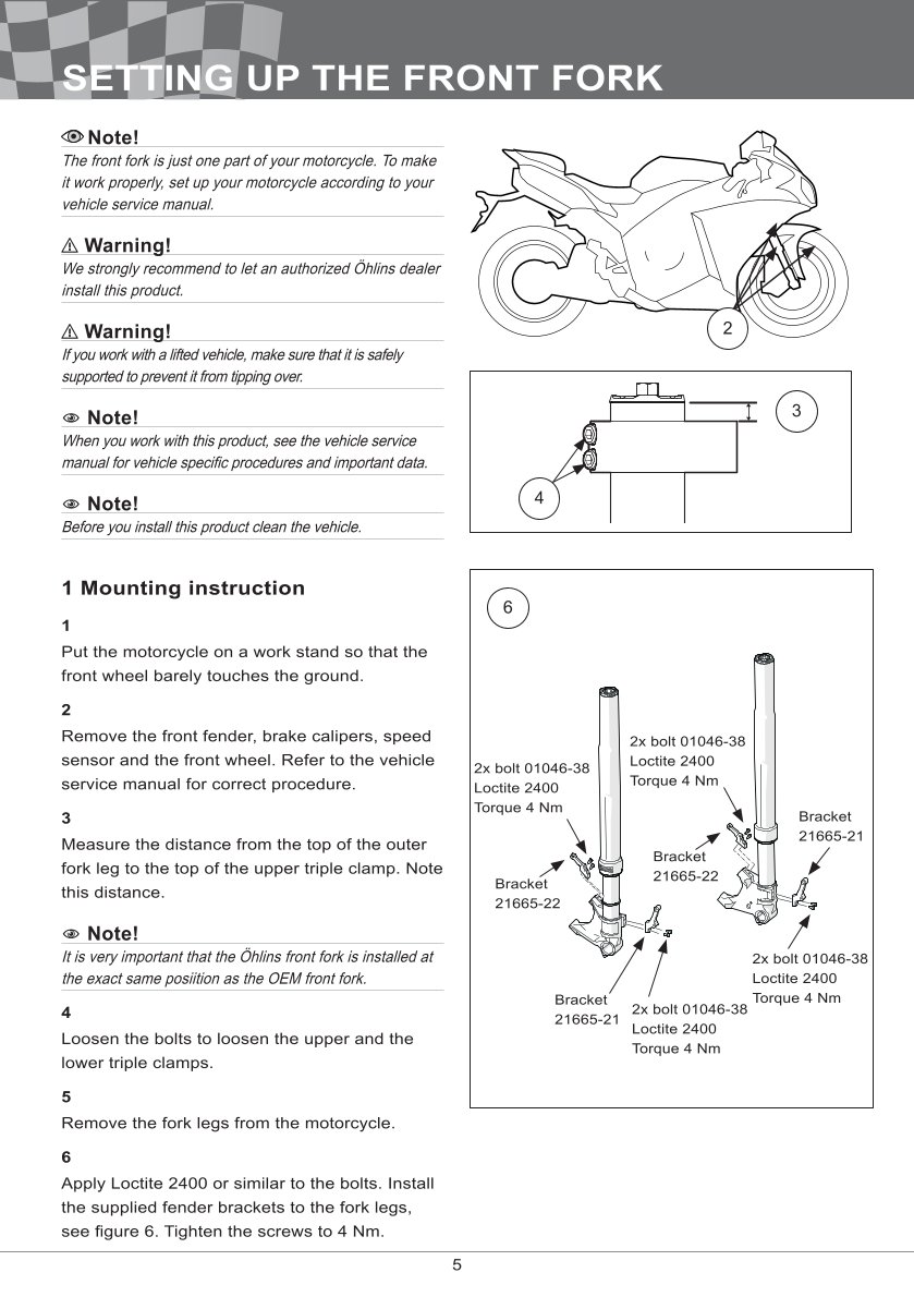 โช้คหน้า OHLINS FGR252 FOR Yamaha YZF R6 2017-2024
