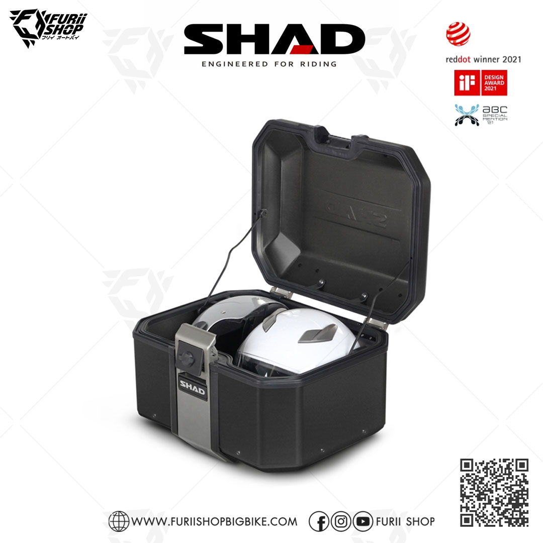 กล่องหลัง SHAD TR48 Black ขนาด 48 ลิตร (สามารถเก็บหมวกกันน็อคได้ 1 ใบ)