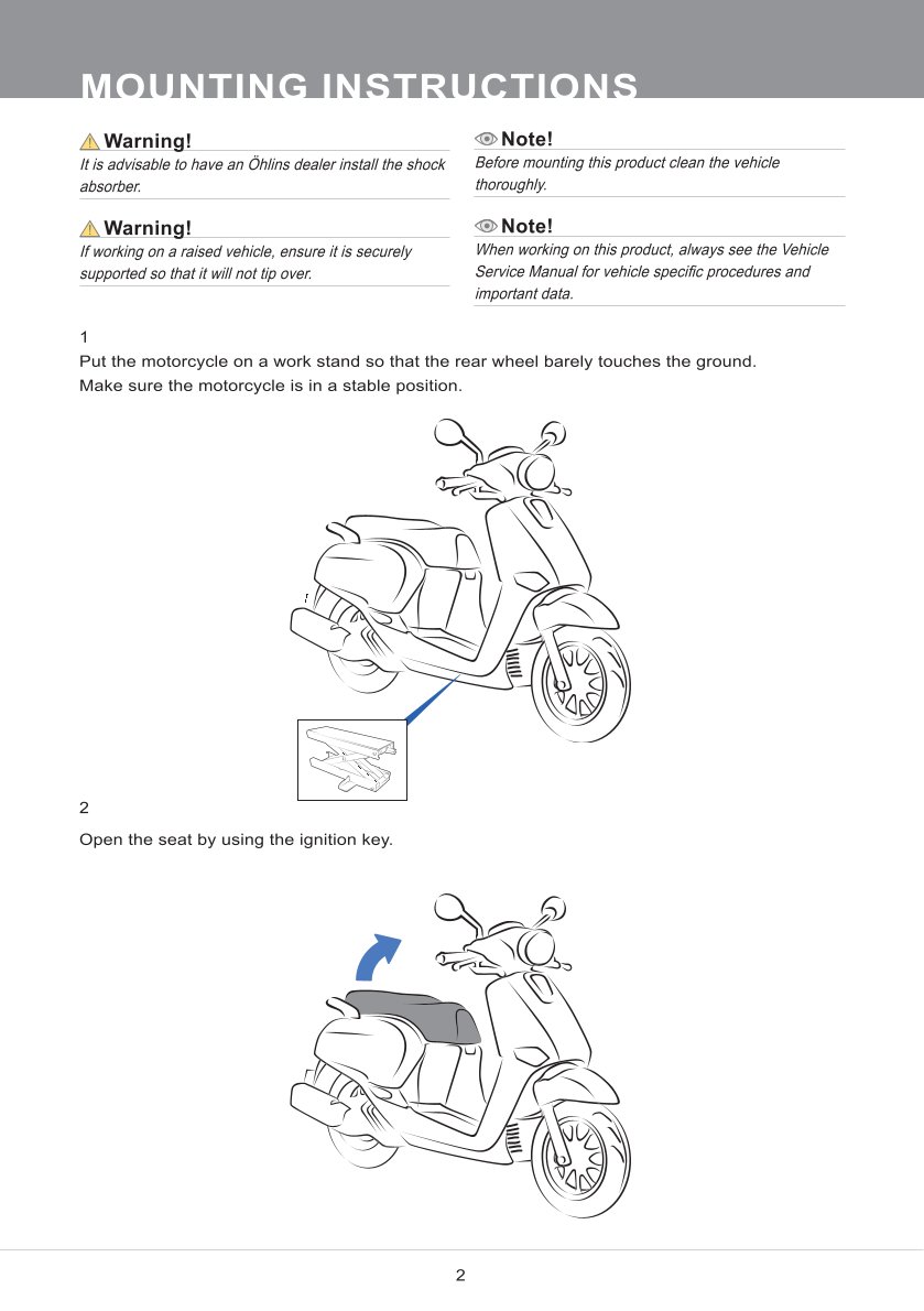 โช๊คหลังแต่ง Ohlins HO349 For Honda Giorno+ 125 ปี 2023-2024