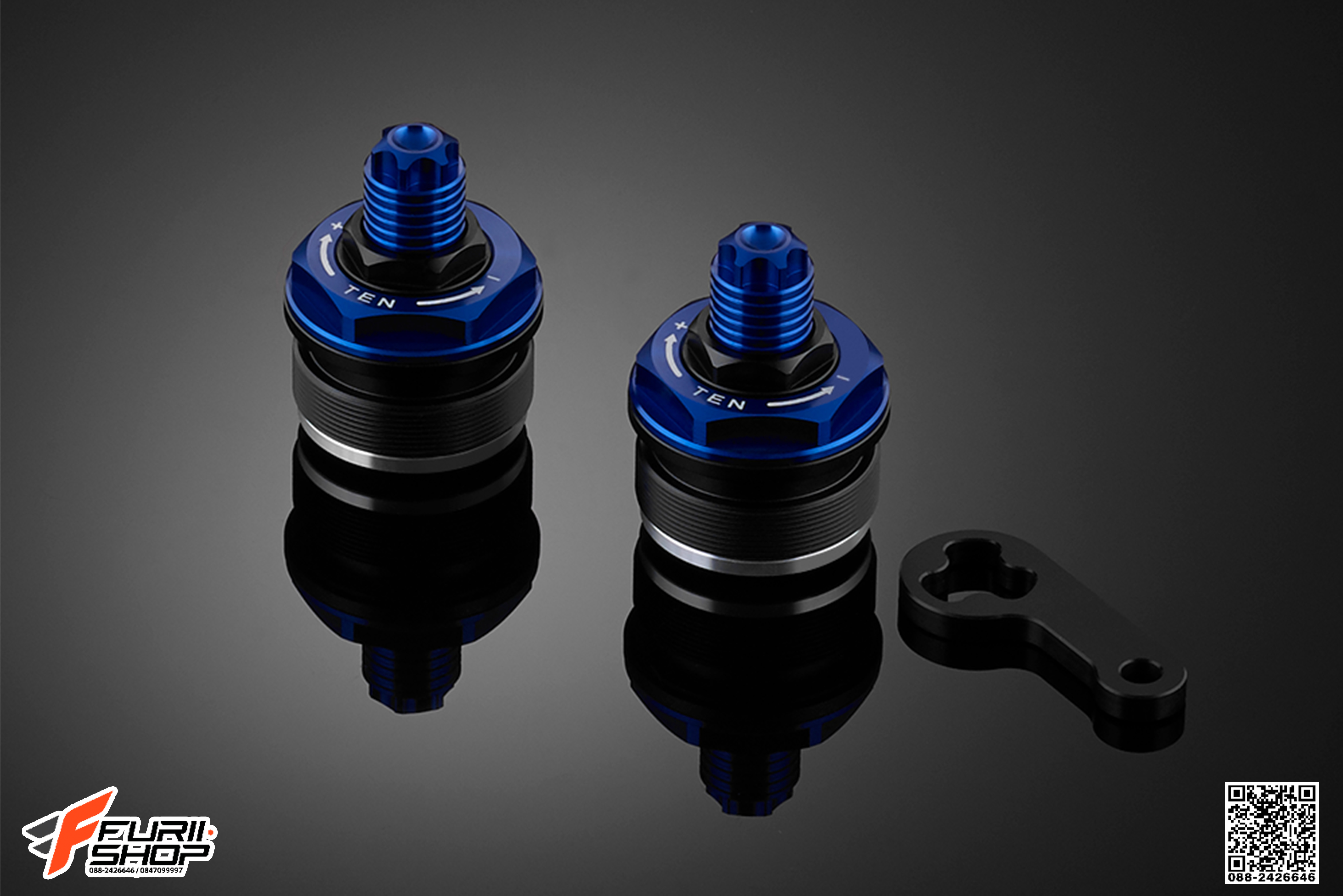 ตัวปิดหัวโช้ค BIKERS สีน้ำเงิน FOR YAMAHA R3/MT03