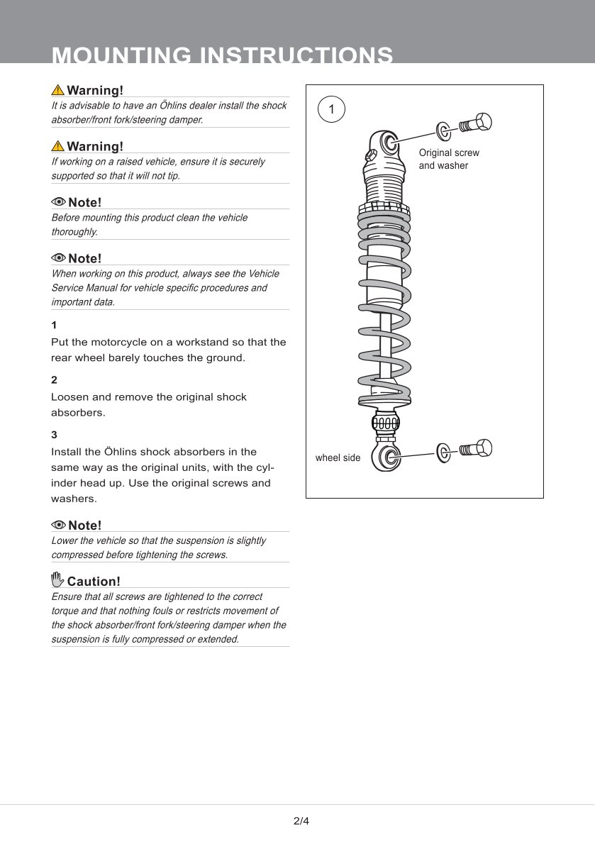 โช๊คหลังแต่ง Ohlins TR538 For Triumph Scrambler 900 ปี 2006-2016