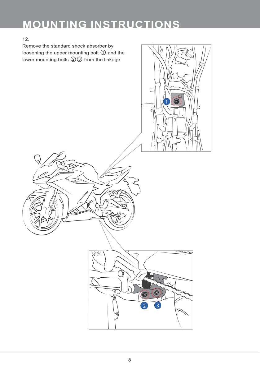 โช๊คหลังแต่ง Ohlins HO136 For Honda CBR150R ปี 2022