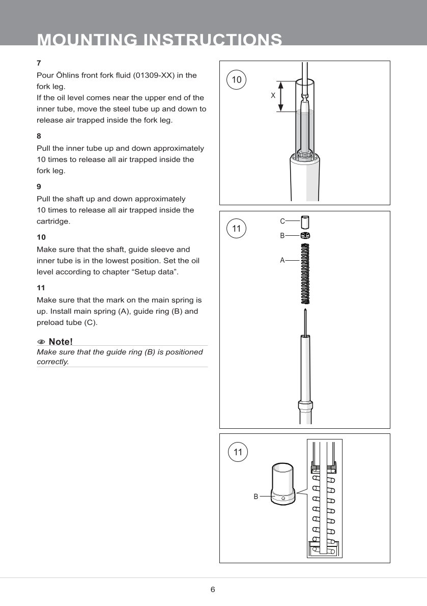 สปริงโช้คหน้า Ohlins FKS209 For Kawasaki Ninja 650 (EX650) 2017-2023