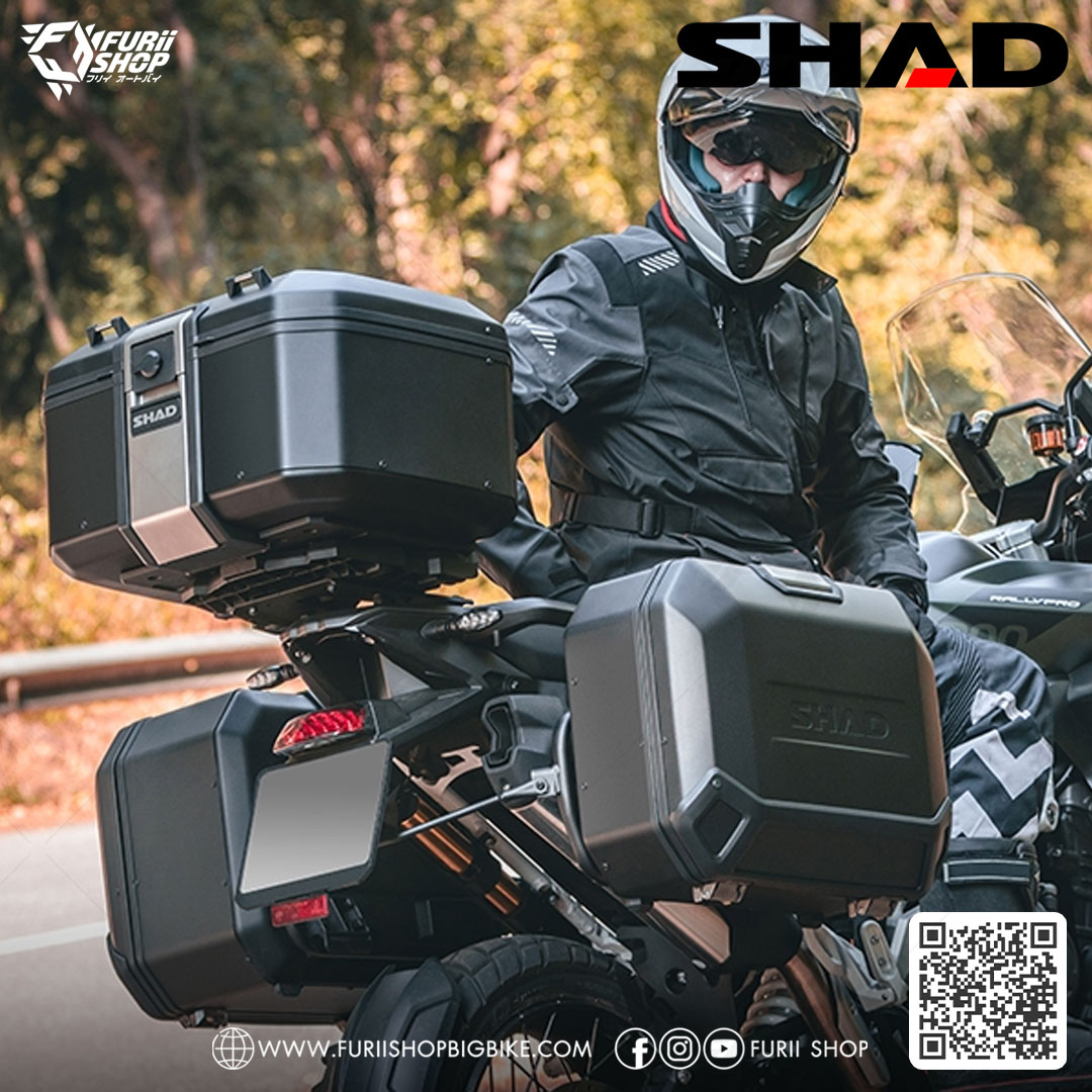 กล่องหลัง SHAD TR48 Black ขนาด 48 ลิตร (สามารถเก็บหมวกกันน็อคได้ 1 ใบ)