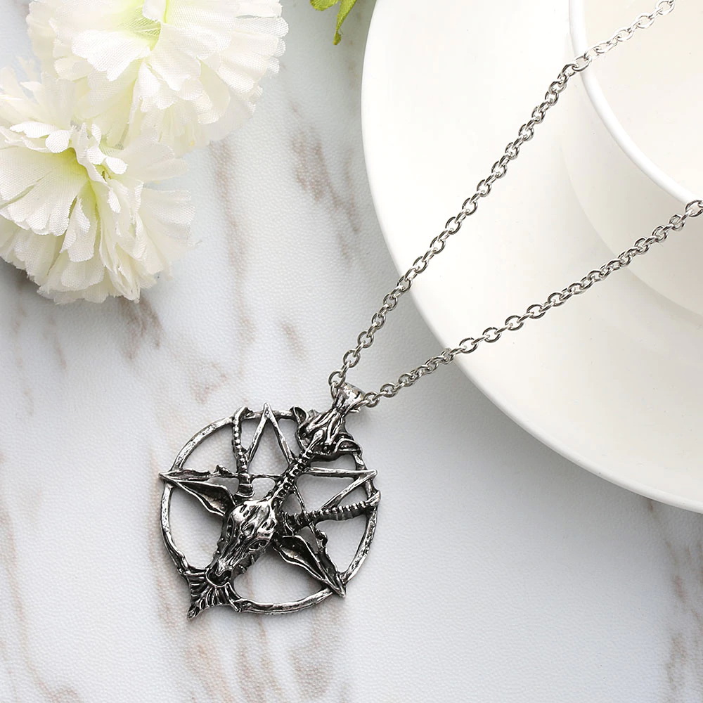 สร้อยคอ พร้อมจี้ Pentagram ดาว 5 แฉก กลับหัว