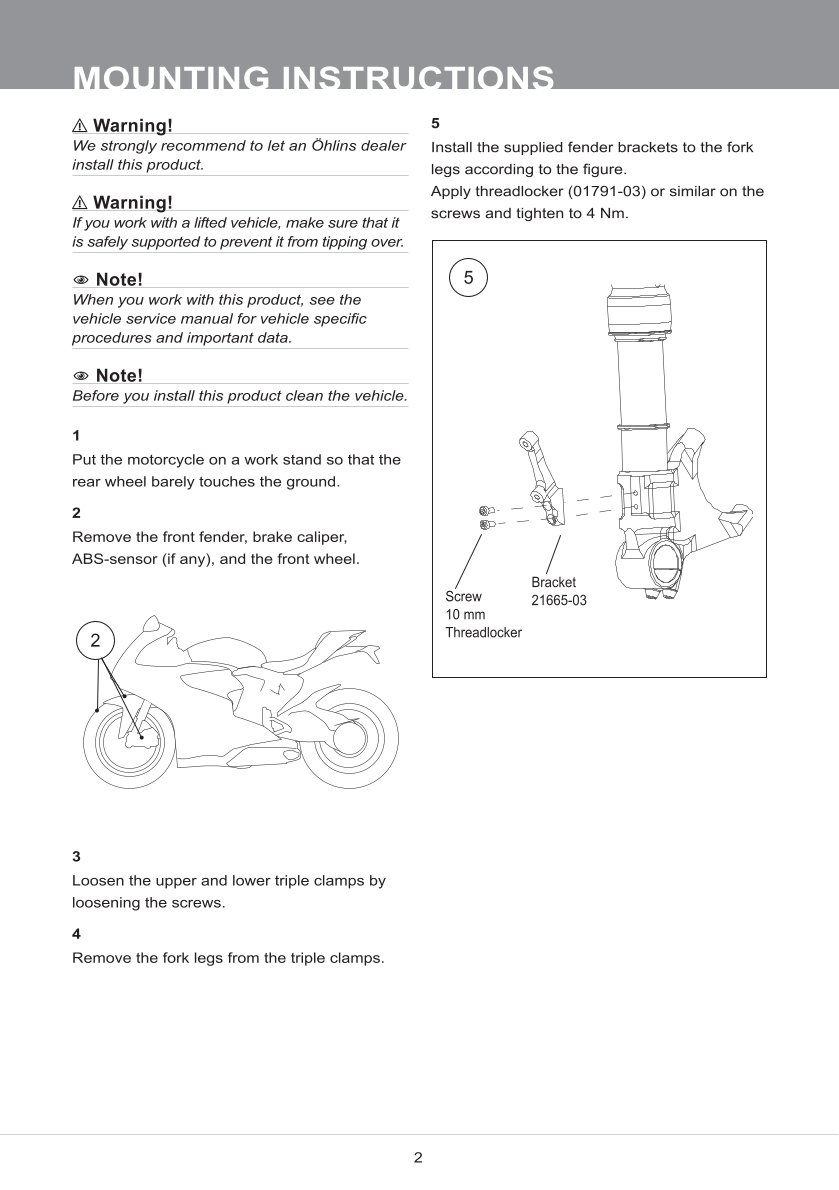 โช้คหน้า OHLINS FGRT214 FOR Ducati Panigale V2 2020-2023