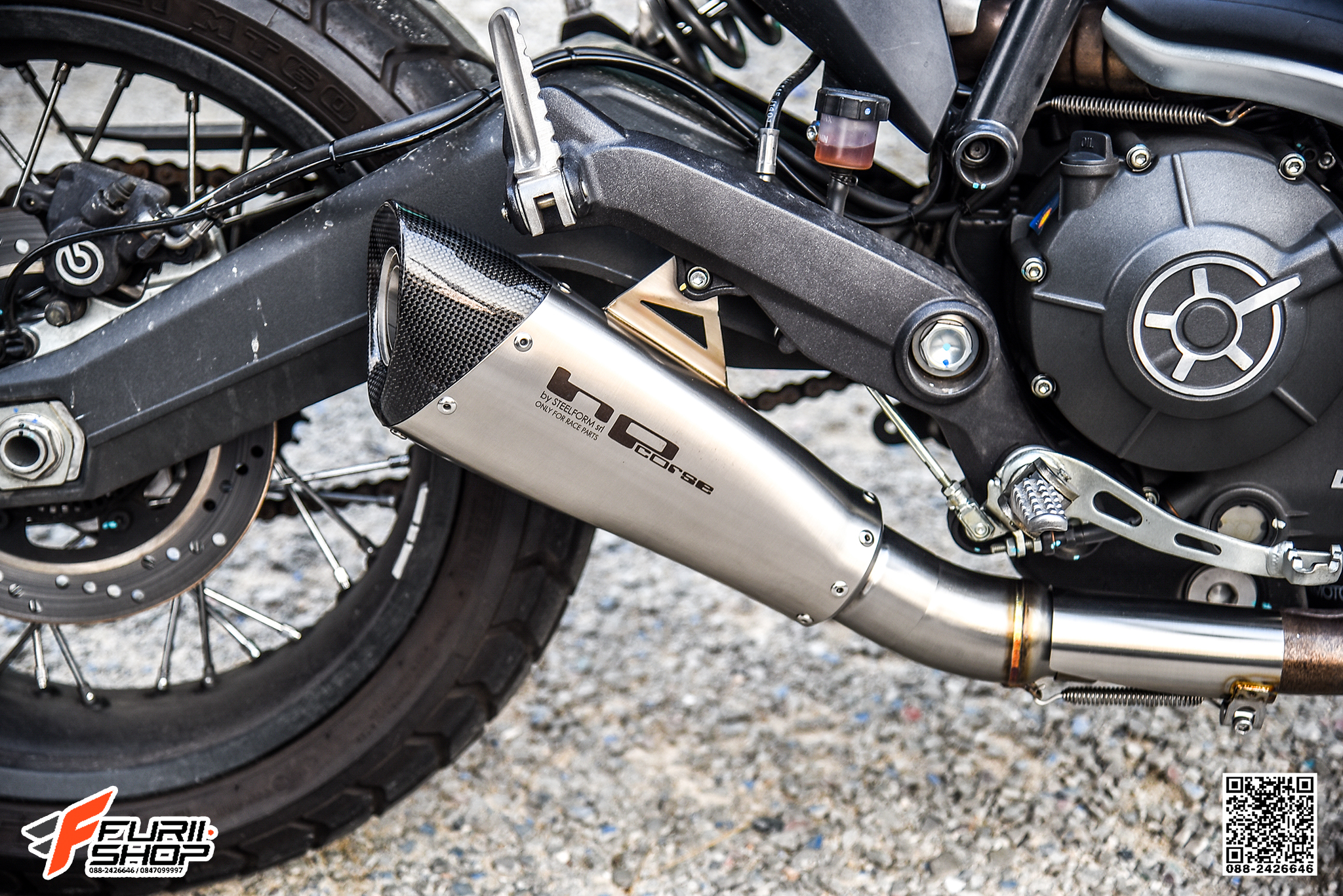 ท่อมอเตอร์ไซค์ HP CORSE TITANIUM SLIP-ON FOR DUCATI SCRAMBLER ท่อแต่ง ท่อสูตร ท่อบิ๊กไบค์ ท่อBigbike ท่อไอเสีย