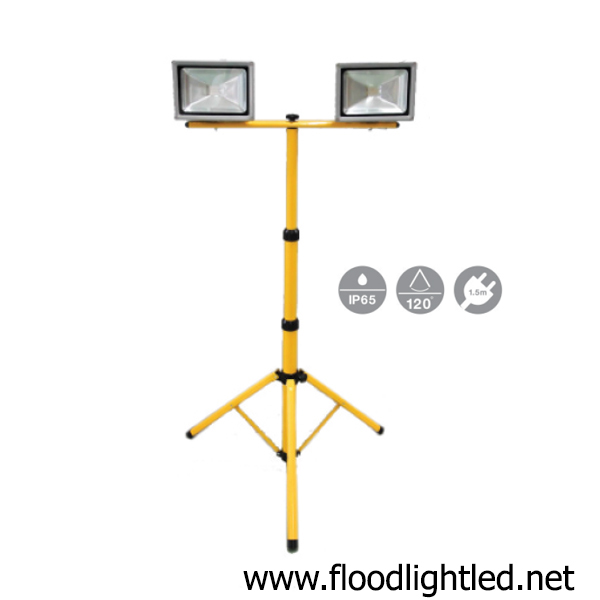ขาตั้งสปอร์ตไลท์ LED 2x10w 2หัว (แสงส้ม)