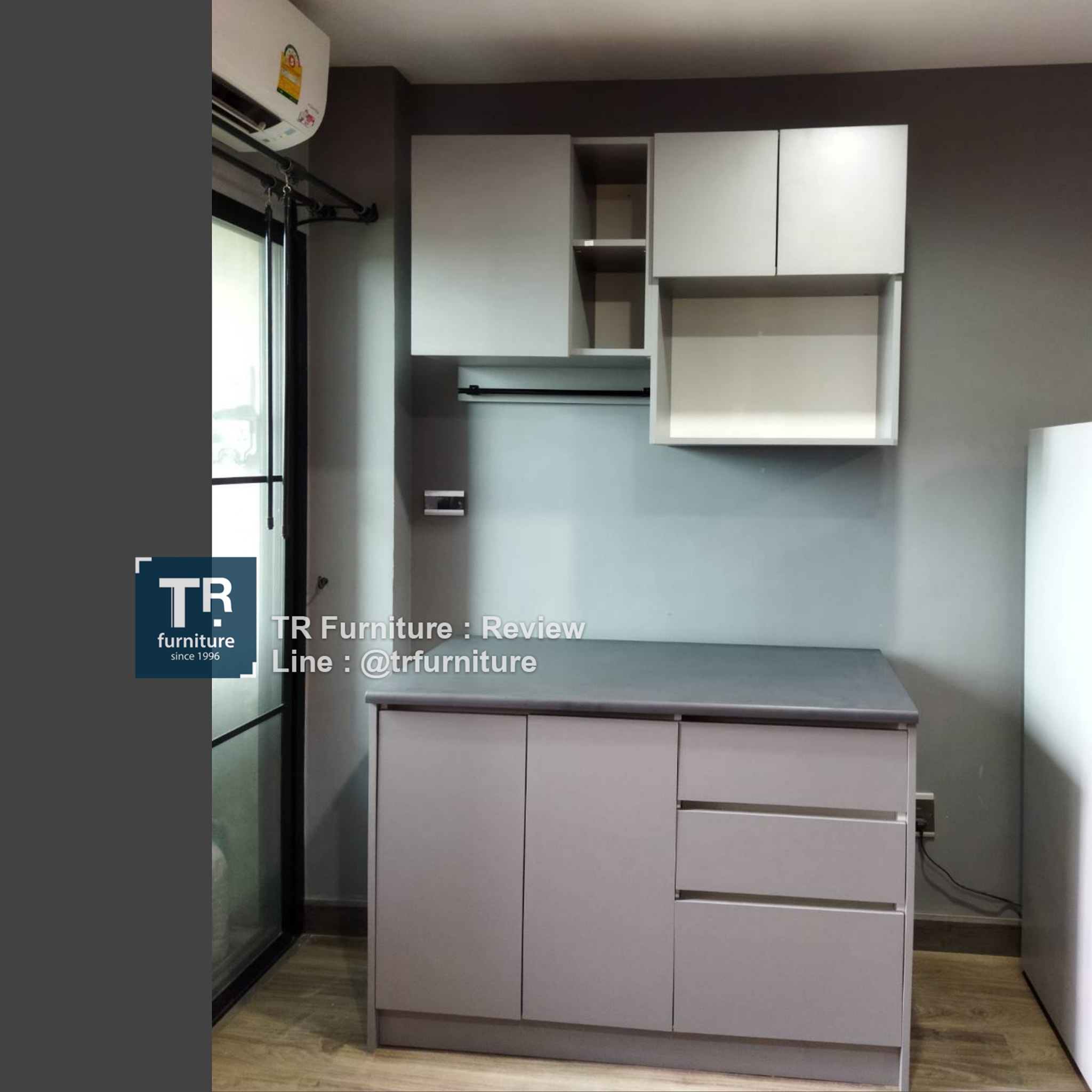 ชุดตู้ครัวสำเร็จรูป รุ่น Saffron 1.2 ม. Top เรียบ