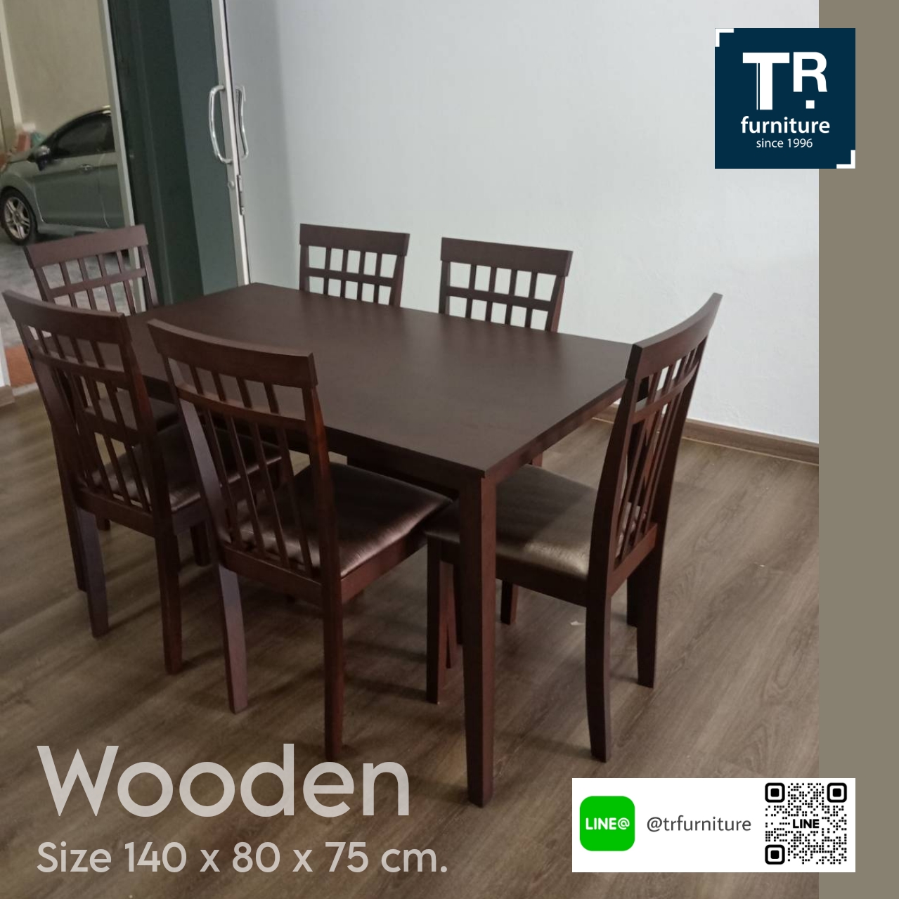ชุดโต๊ะกินข้าว 6 ที่นั่ง รุ่น Wooden SPT