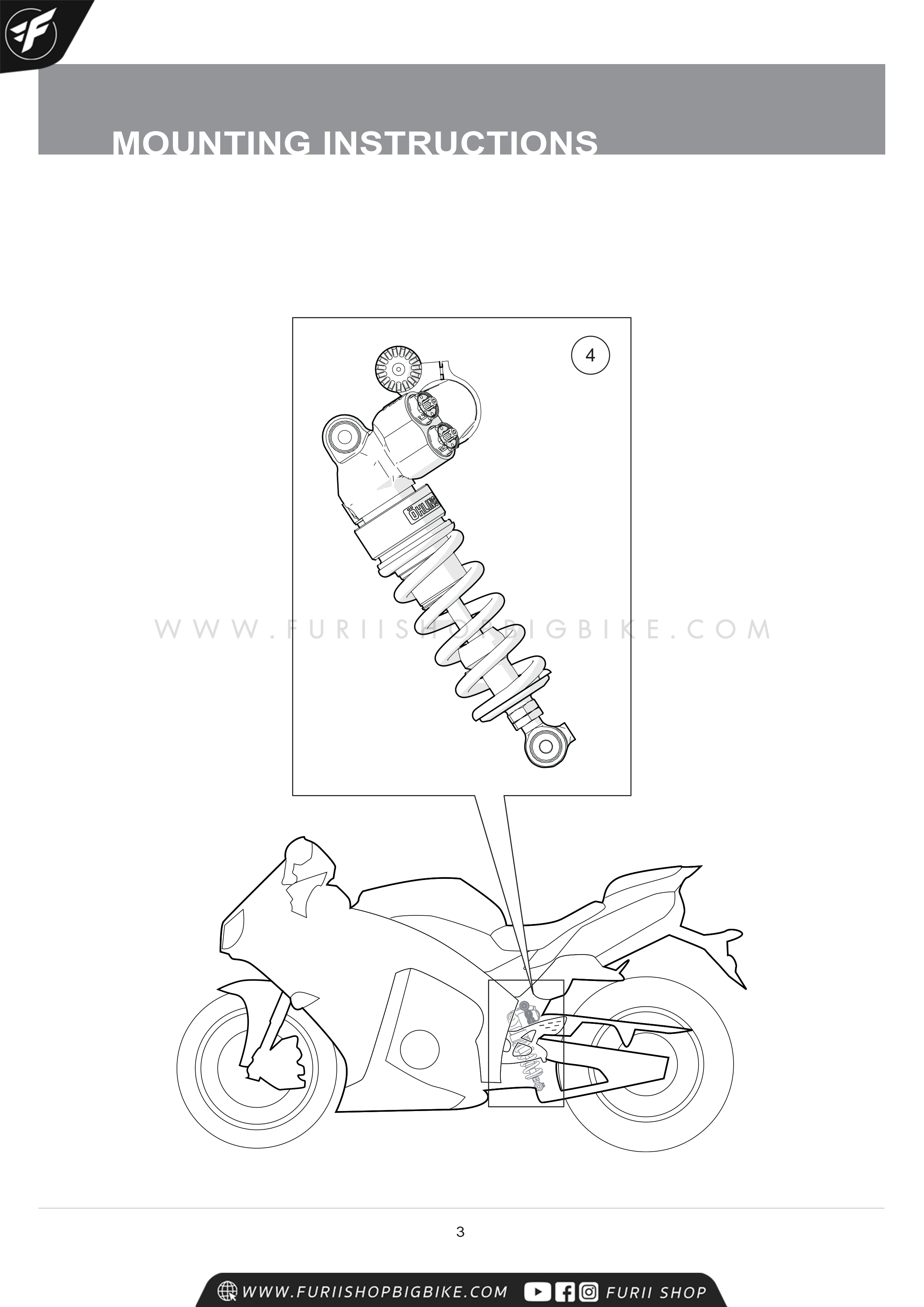 โช๊คหลัง OHLINS Sweden YA362 Yamaha YZF-R1 2009-2014