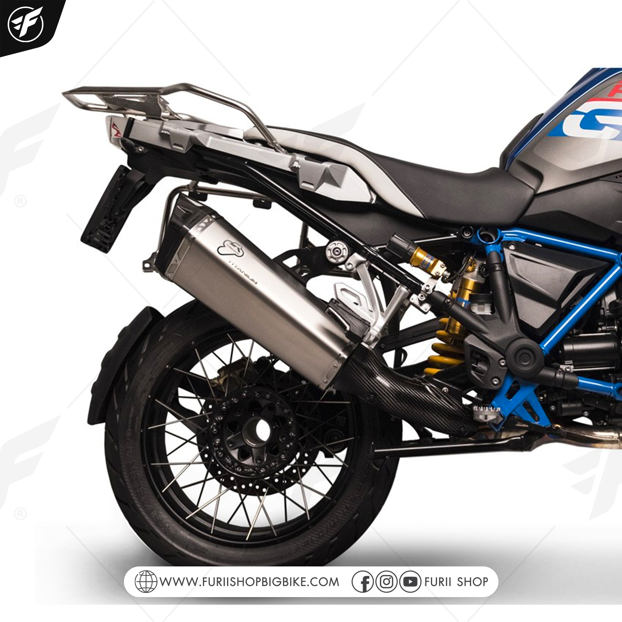 ท่อ Termignoni Titanium Line New shape Slip on for BMW R1200GS 09-18'