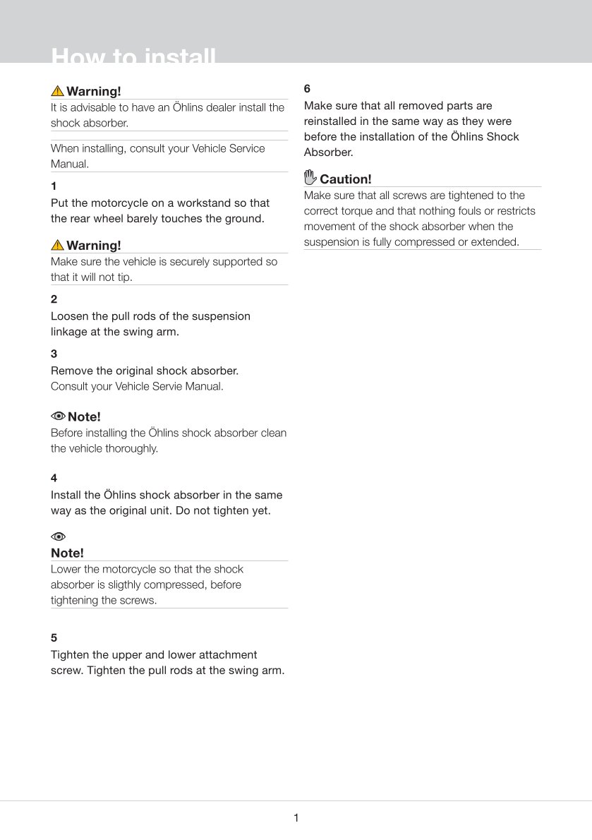 โช๊คหลังแต่ง Ohlins KA009 For Kawasaki Z 750 ปี 2007-2008