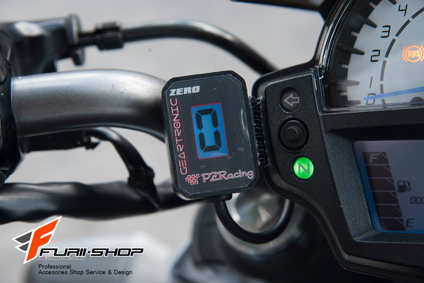 ไฟบอกเกียร์ Pzracing สำหรับ Kawasaki Honda Yamaha Ducati และ รุ่นอื่นๆ