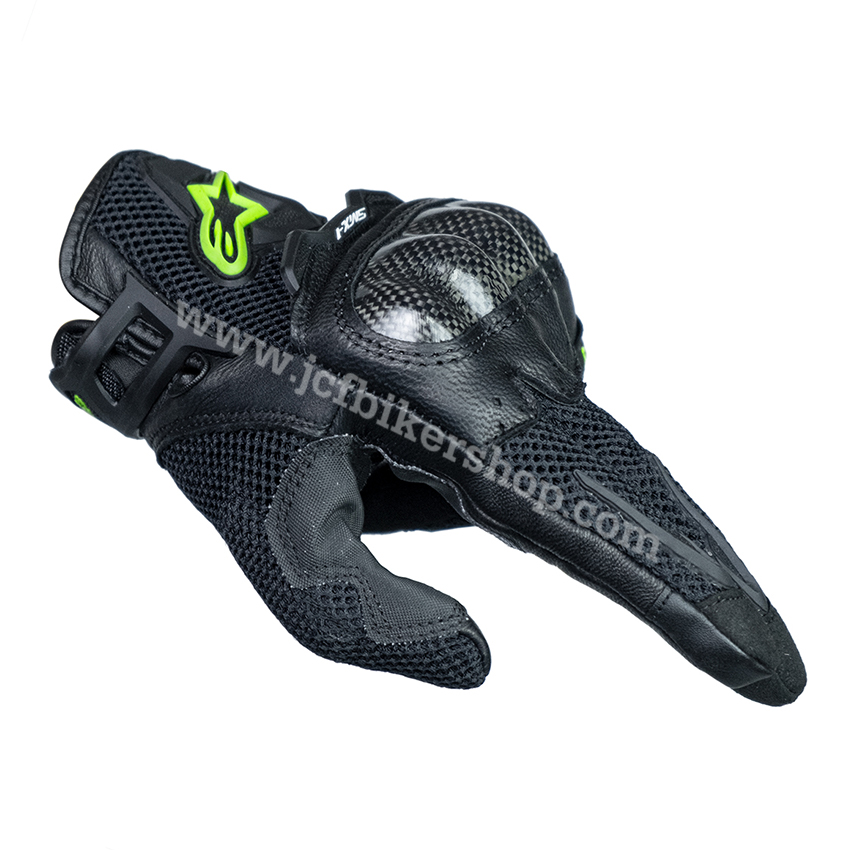 ถุงมือมอไซค์ ถุงมือมอเตอร์ไซค์ ถุงมือขับมอเตอร์ไซค์ ข้อสั้น ถุงมือ ap. SMX-1 Air หนังนิ่ม
