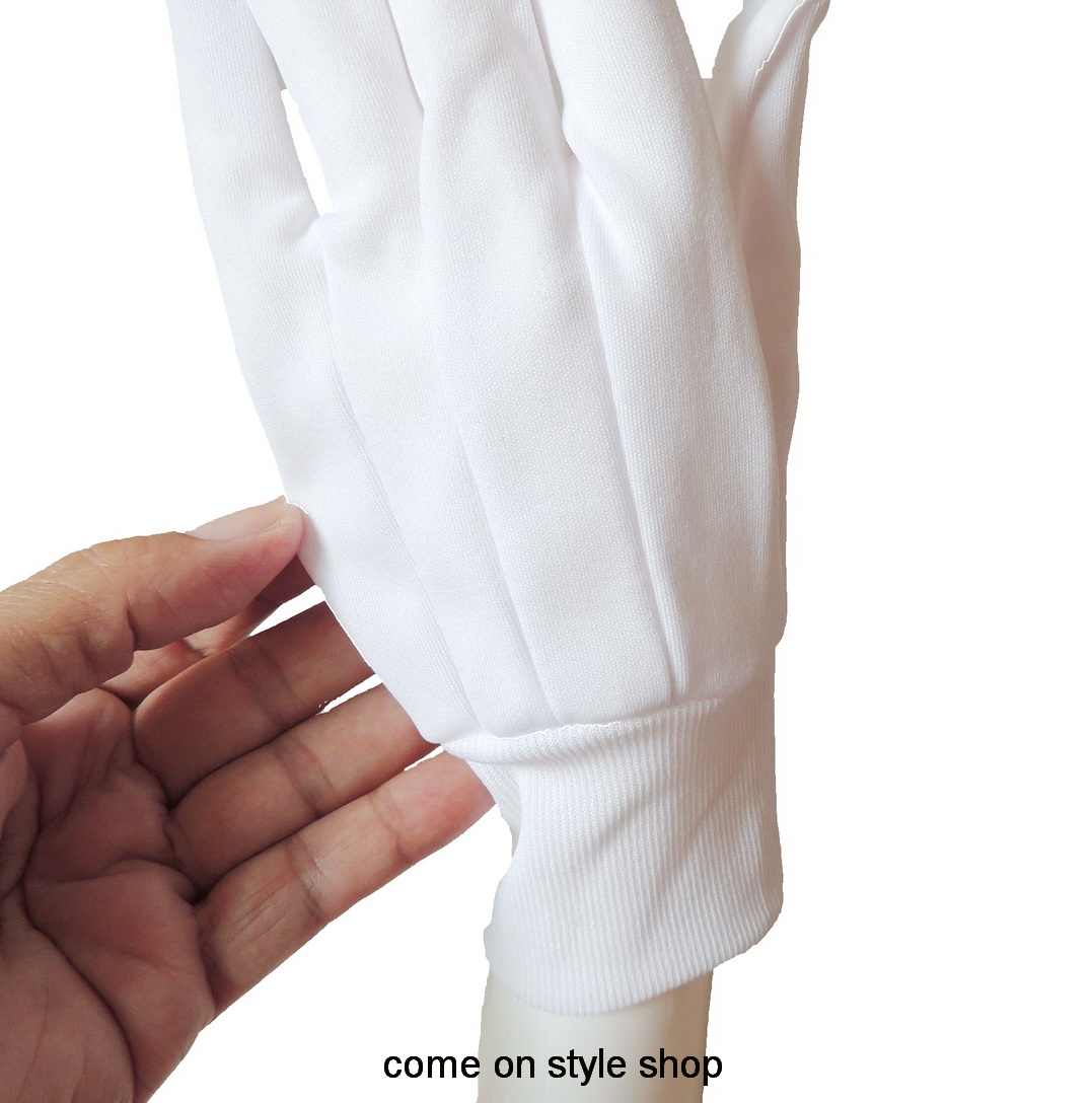 ถุงมือผ้าไนลอนสีขาว ถุงมือออกงาน