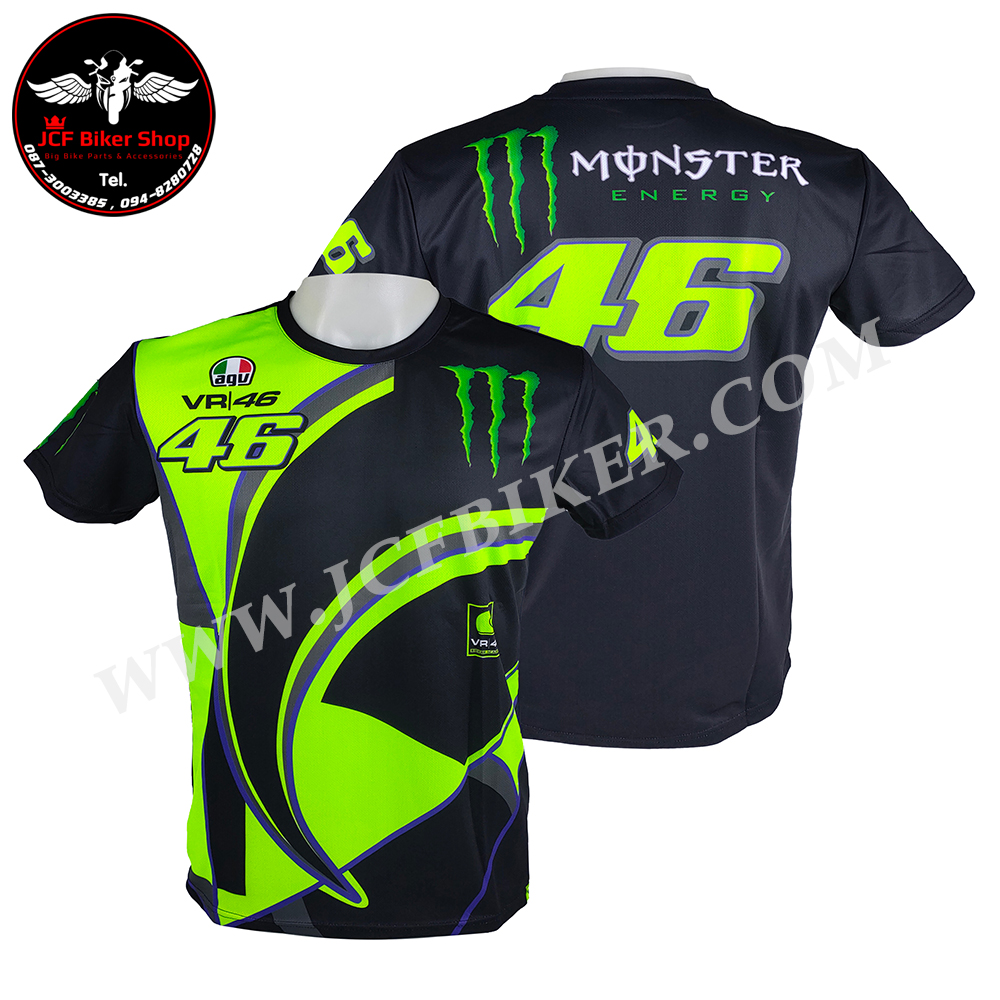 เสื้อยืดแขนสั้น VR46 JT-556 เนื้อผ้าโพลีเอสเตอร์สแปนเด็กซ์ นุ่มลื่นแห้งไว ซับเหงื่อ สวมใส่สบาย