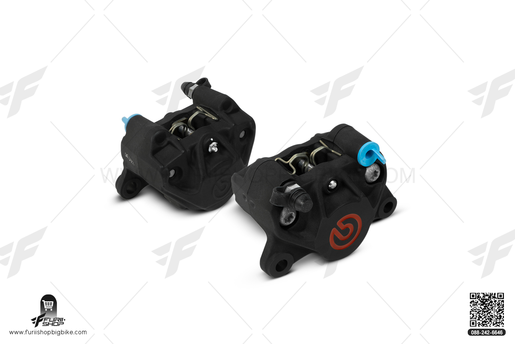 ปั๊มเบรกล่าง Brembo Racing ปักข้างดำ โลโก้แดง