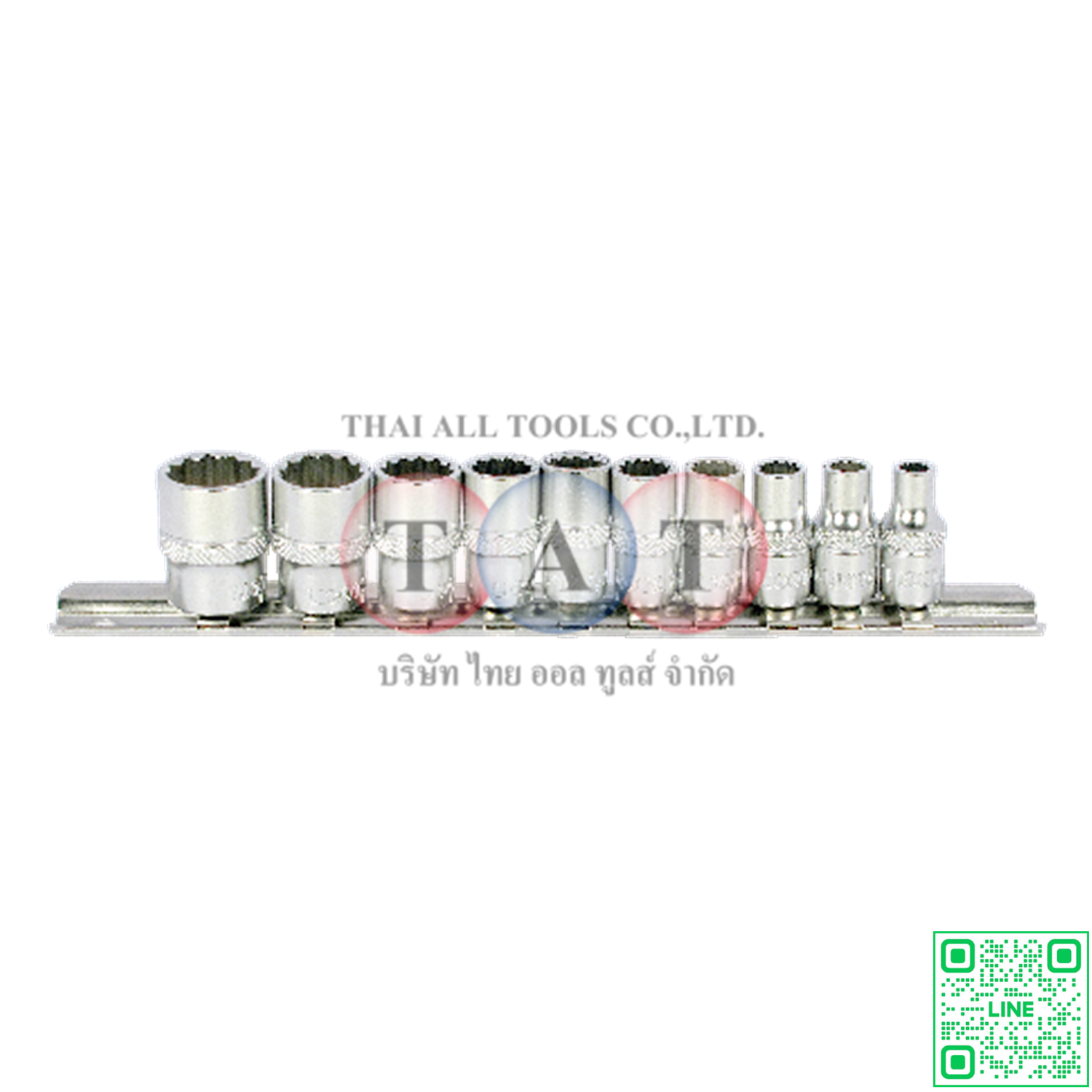 10 PCS 1/4" DR. 12PT SAE SOCKET SET, CR-V