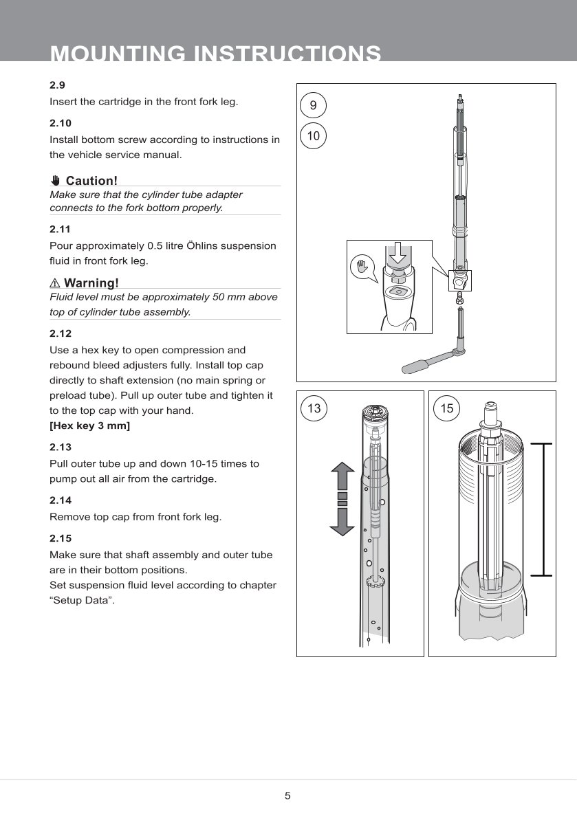สปริงโช้คหน้า Ohlins FKS509 For BMW R nineT 2014-2016