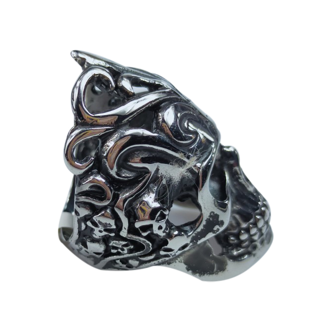 แหวน H-D ลายหัวกะโหลกไฟ