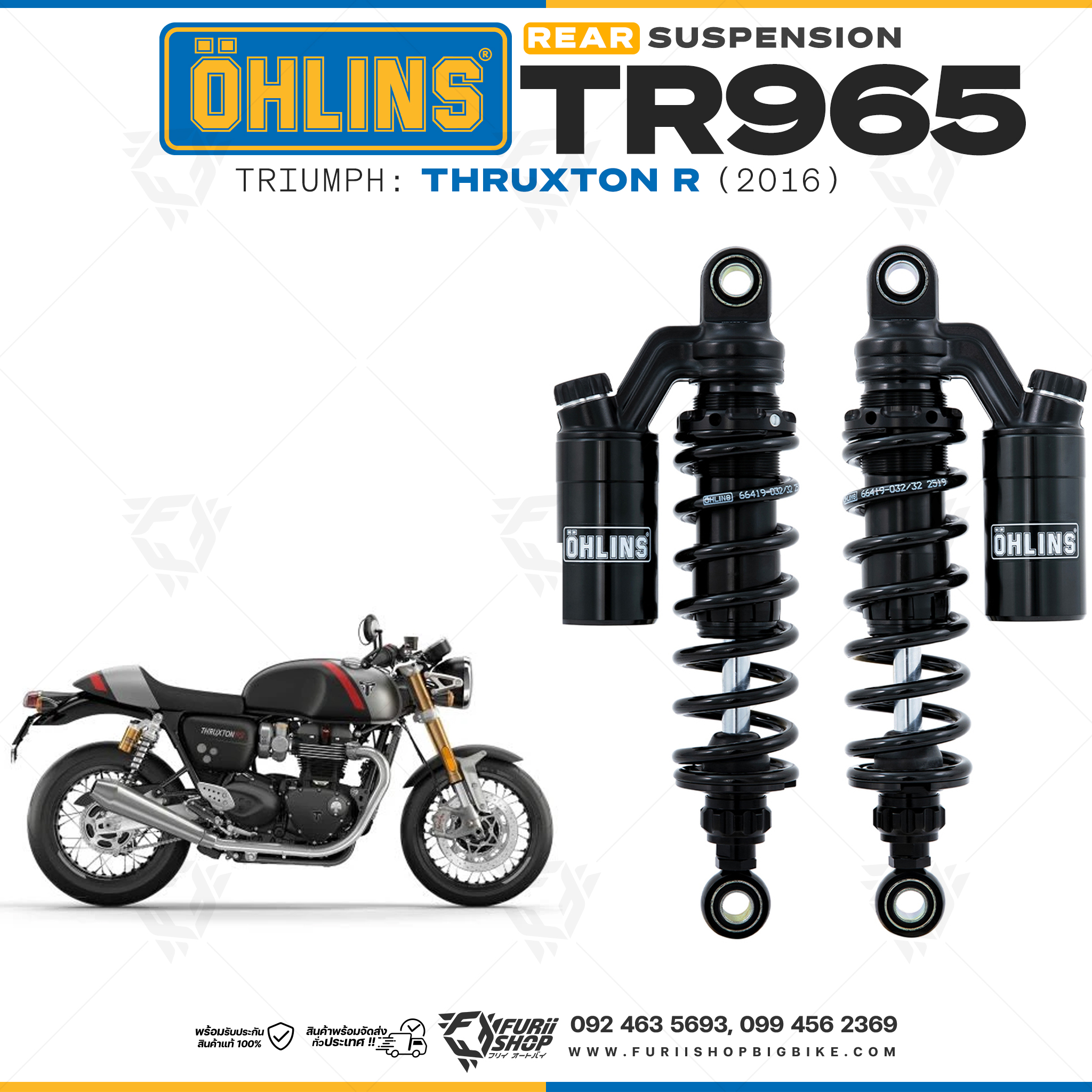 โช้คหลัง OHLINS TR965 STX36 BLACKLINE FOR TRIUMPH THRUXTON R 2016