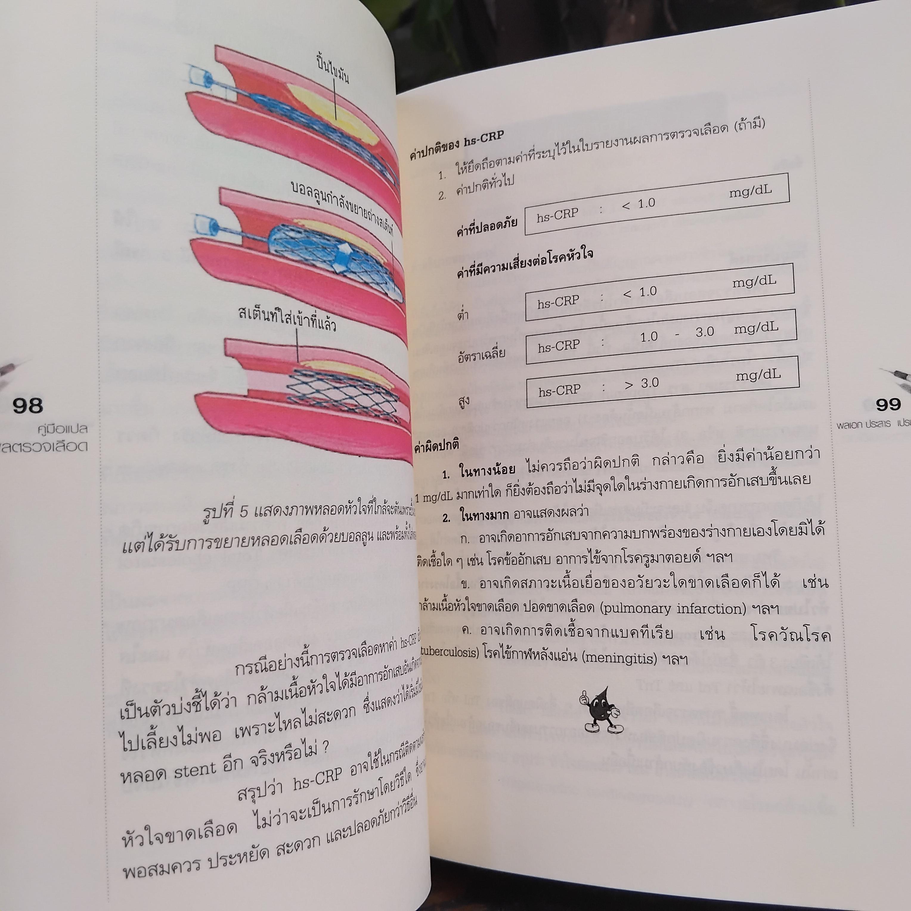 คู่มือแปลผลตรวจเลือด เล่มแรกและเล่มสอง โดย พลเอกประสาร เปรมะสกุล หนังสือสะสม สภาพดีมากครับ