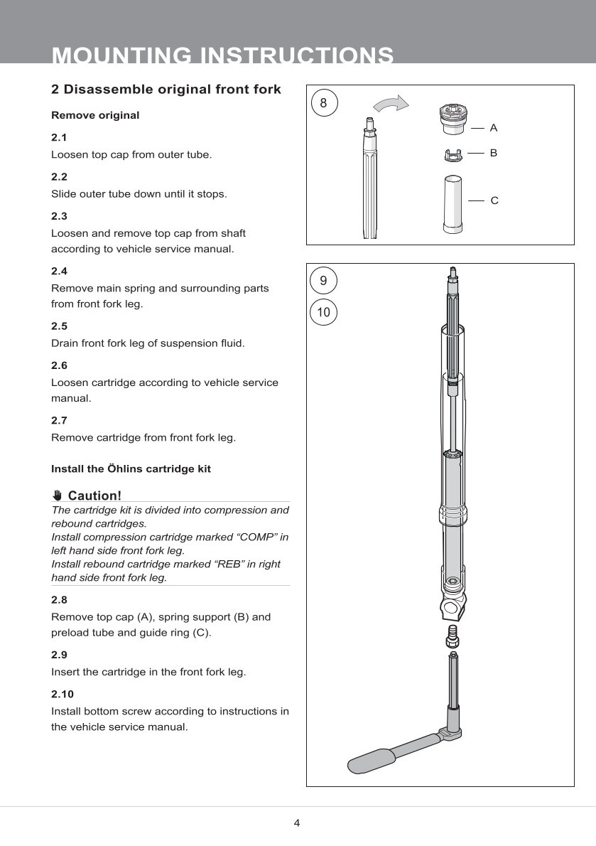 สปริงโช้คหน้า Ohlins FKS518 For Yamaha Tracer 9 2021-2023