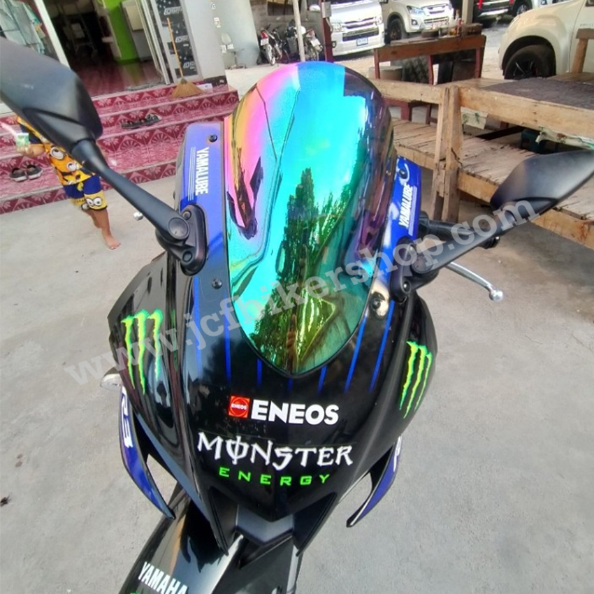 ชิวหน้า,บังไมล์,ชิวหน้าแต่ง YAMAHA R3 ปี 2019 - 2022 สินค้าตรงรุ่น สีปรอท
