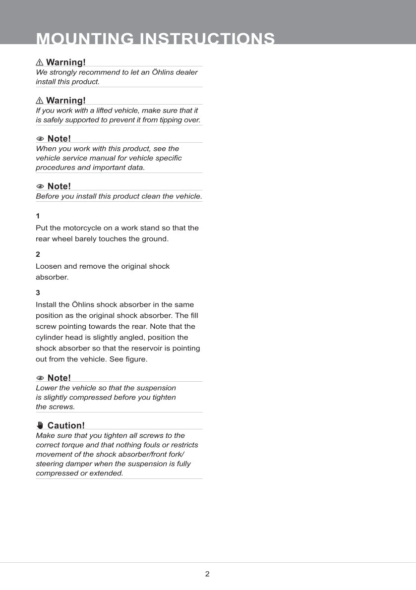 โช๊คหลังแต่ง Ohlins HD763 For Harley-Davidson Dyna FXD ปี 1991-2017