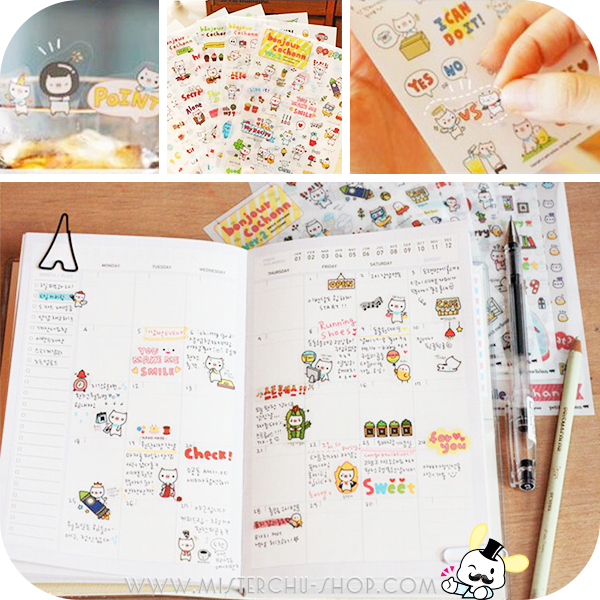 Cute Piggy Stickers สติกเกอร์รูปหมูน้อย 6 ชุด