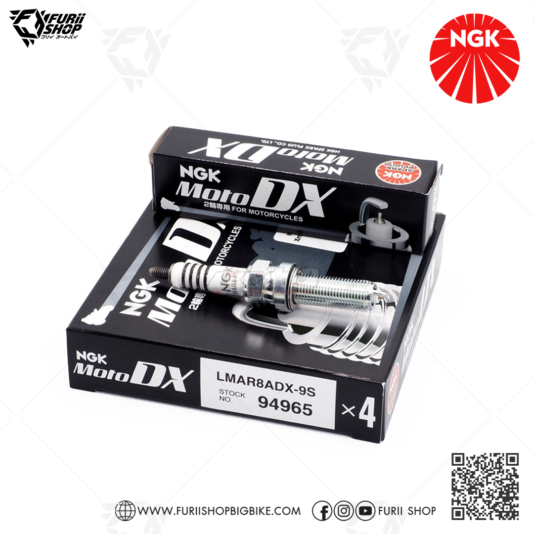NGK หัวเทียน MotoDX ขั้ว Ruthenium LMAR8ADX-9S อัพเกรด NGK LMAR8A-9 / LMAR8BI-9 / SILMAR8A9S [ : for XMAX300 / Forza300 / Forza350 / PCX160 / MT-07 / T100, T120, Thruxton R 1200 New Model / YZF-R3 ปี ’18 ขึ้นไป ] (1 หัว)